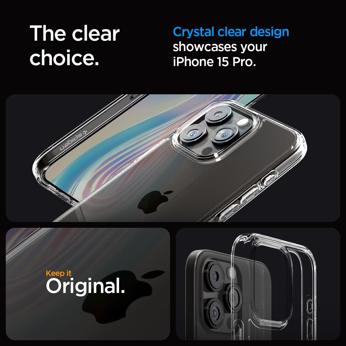 Spigen Ultra Hybrid, crystal clear - iPhone 15 Pro (11)