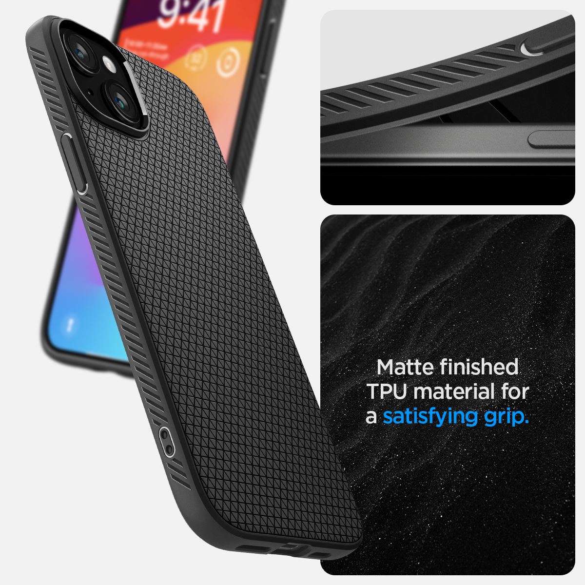 Spigen Liquid Air, matte black - iPhone 15 (16)