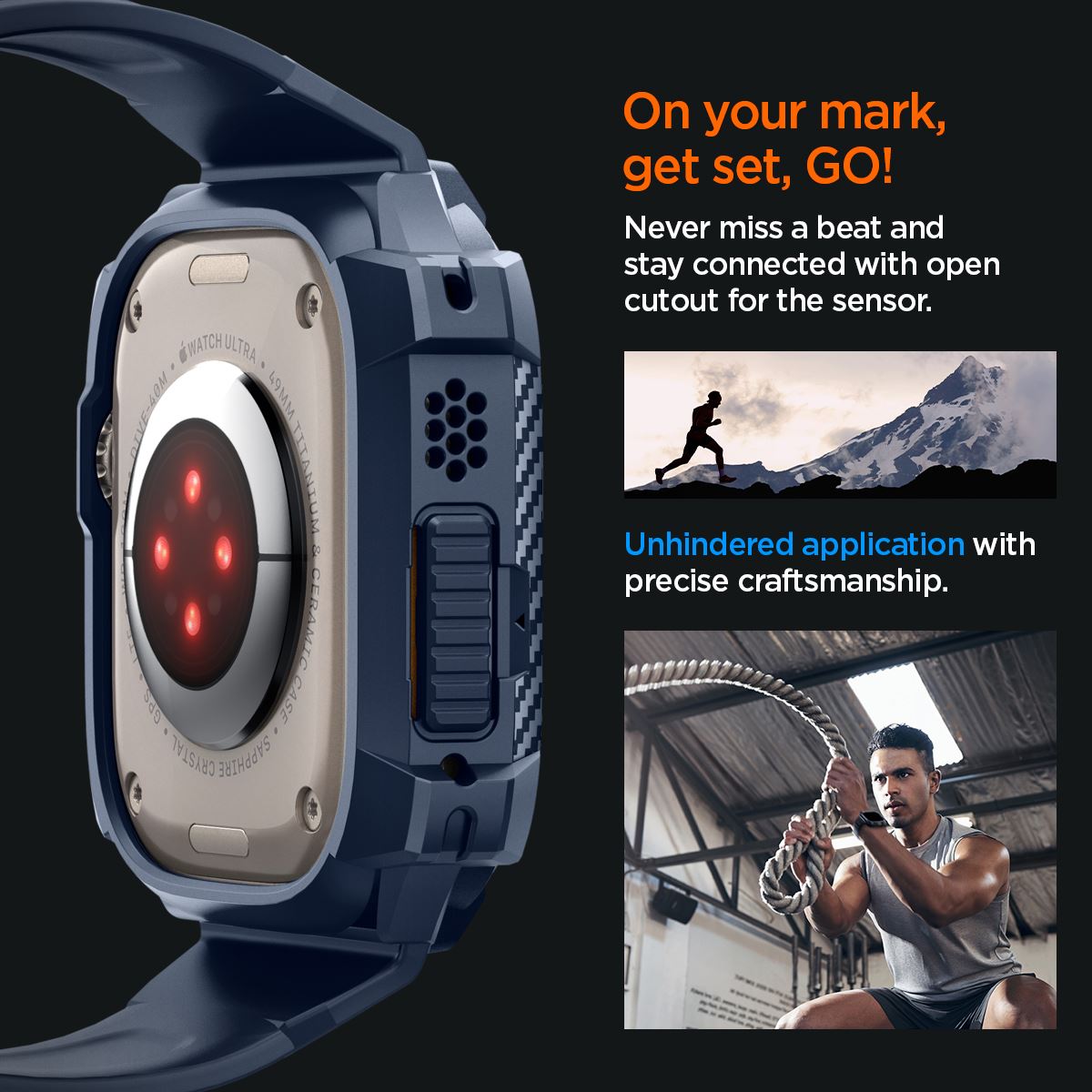Spigen Rugged Armor Pro, navy blue - Apple Watch Ultra 2/1 49mm (18)