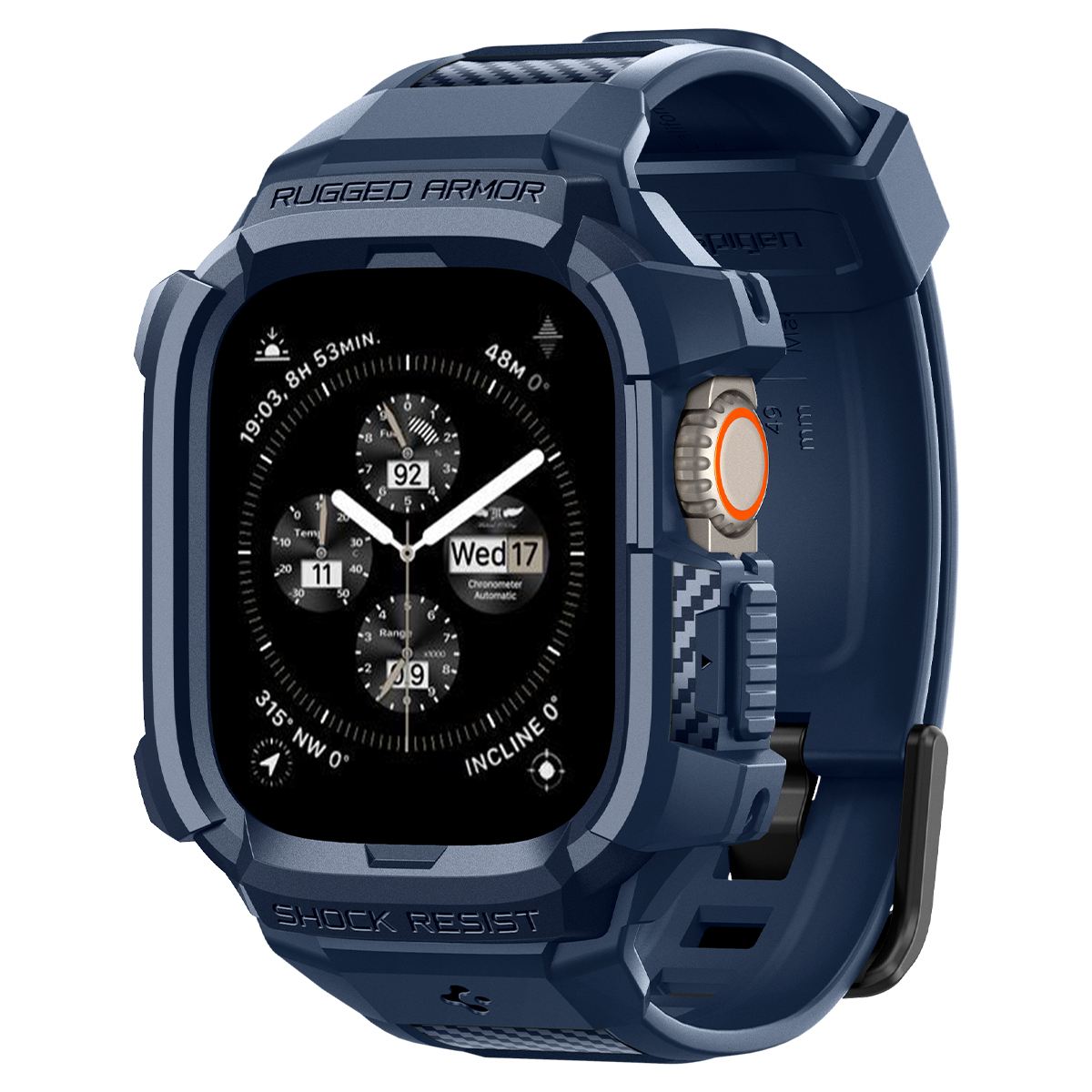 Spigen Rugged Armor Pro, navy blue - Apple Watch Ultra 2/1 49mm