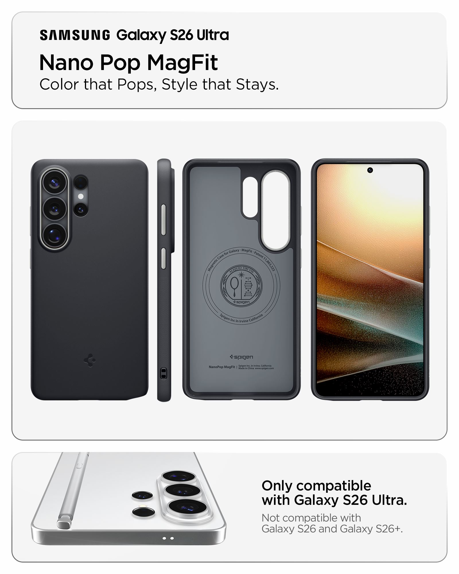 Spigen Nano Pop MagSafe, black sesame - Samsung Galaxy S26 Ultra (14)