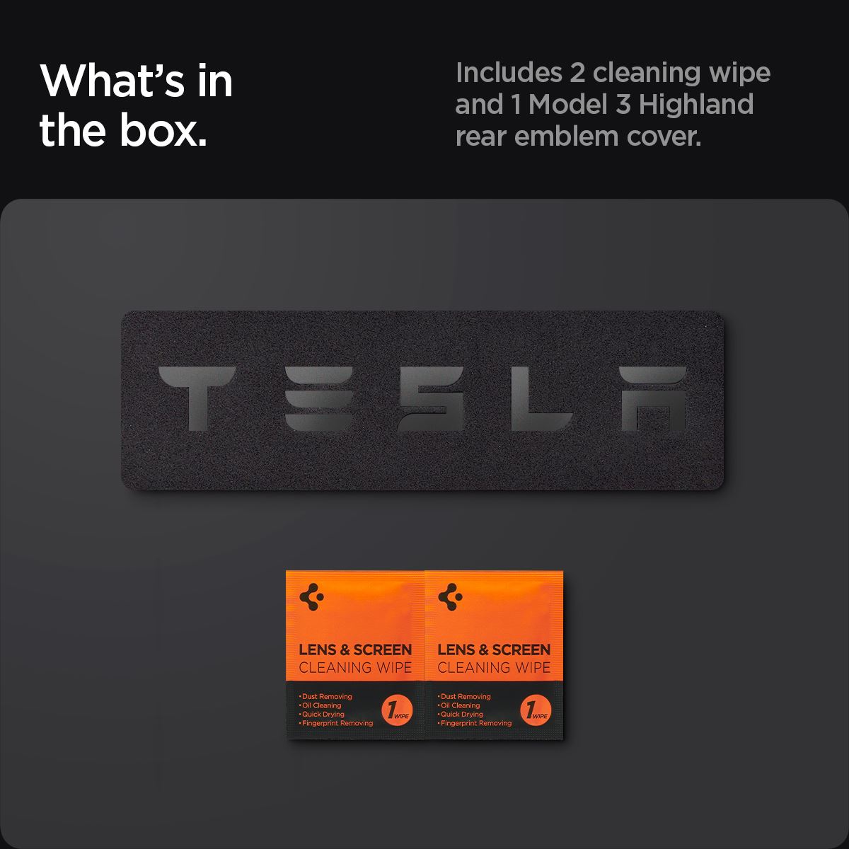 Spigen Tesla Rear Emblem Logo Full Cover, black - Tesla Model 3 2024 (13)