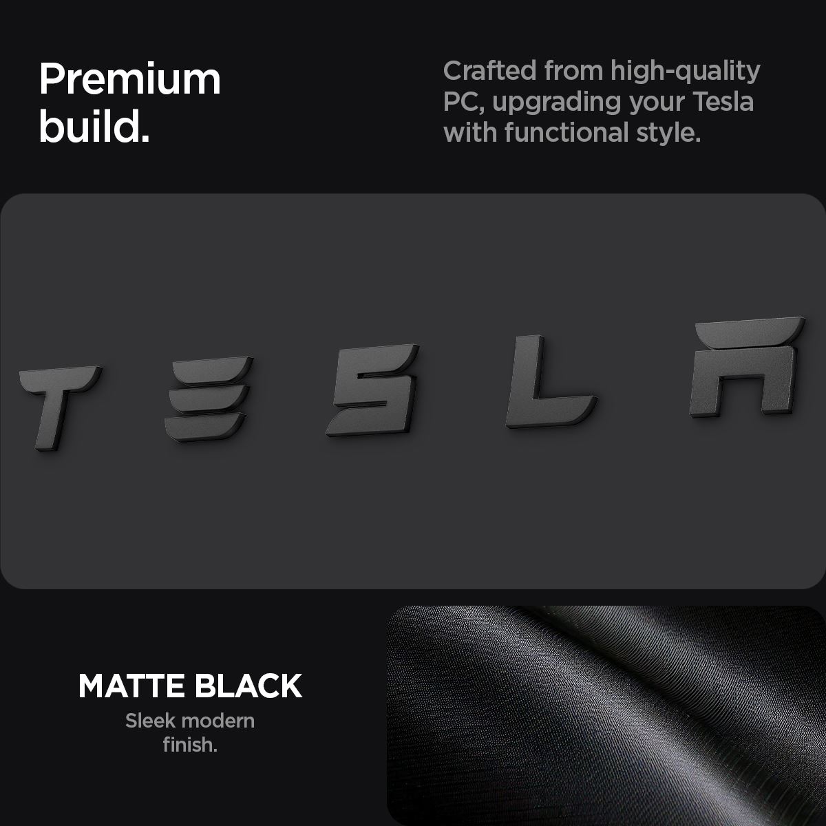 Spigen Tesla Rear Emblem Logo Full Cover, black - Tesla Model 3 2024 (9)