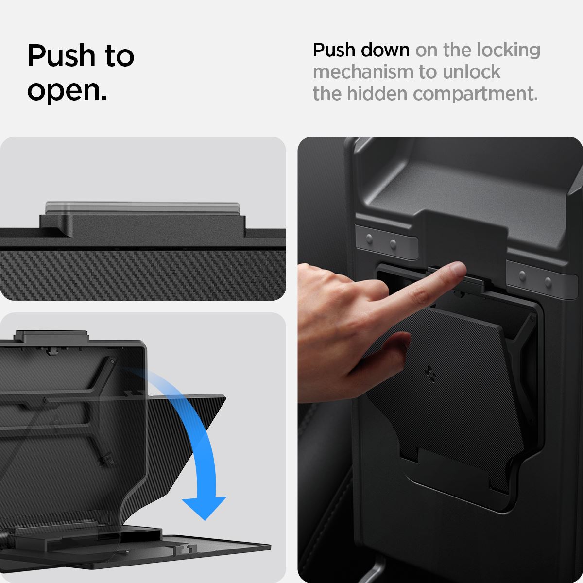 Spigen Tesla Center Console Organizer Hidden Storage Box, black - Tesla Model 3 2024 (11)