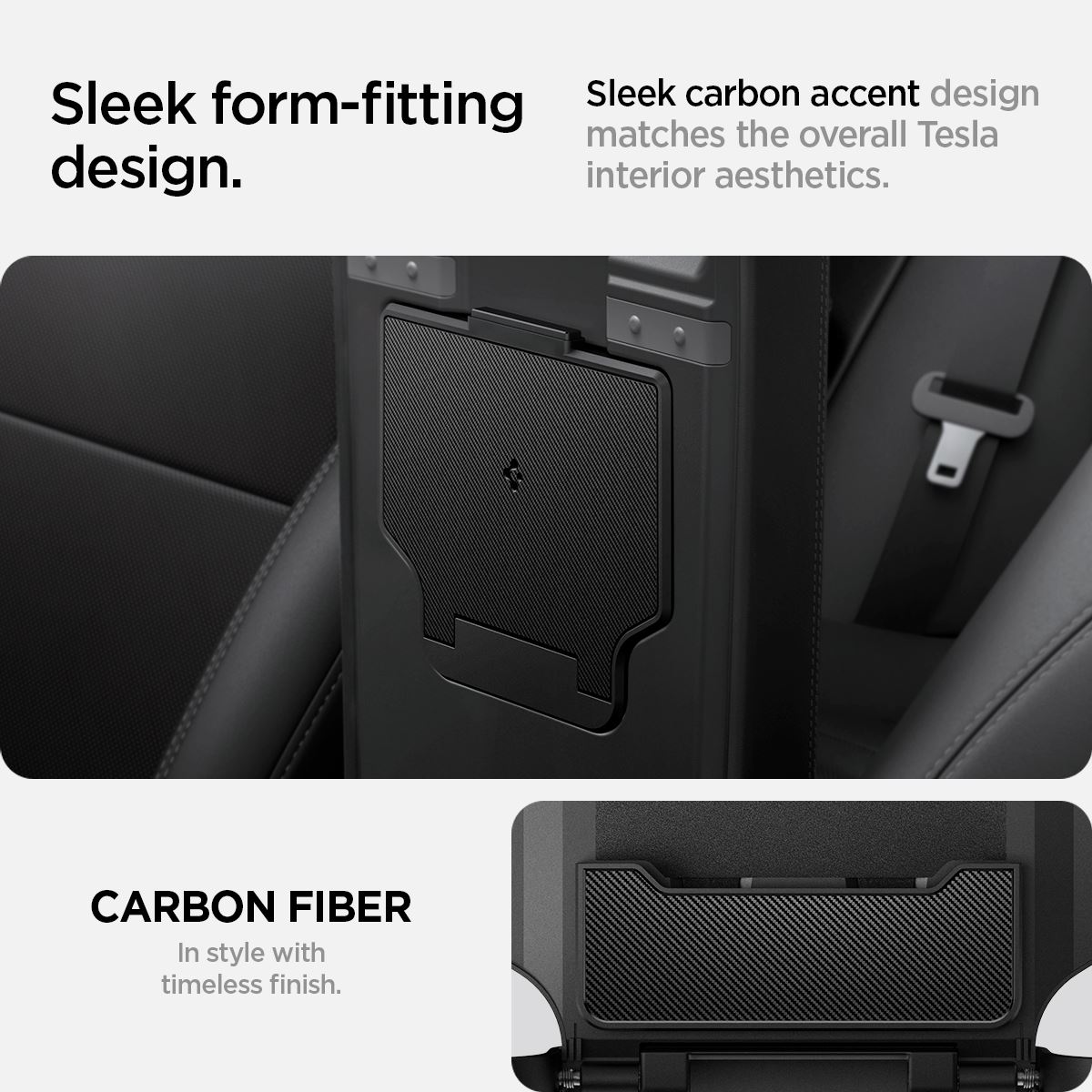 Spigen Tesla Center Console Organizer Hidden Storage Box, black - Tesla Model 3 2024 (12)