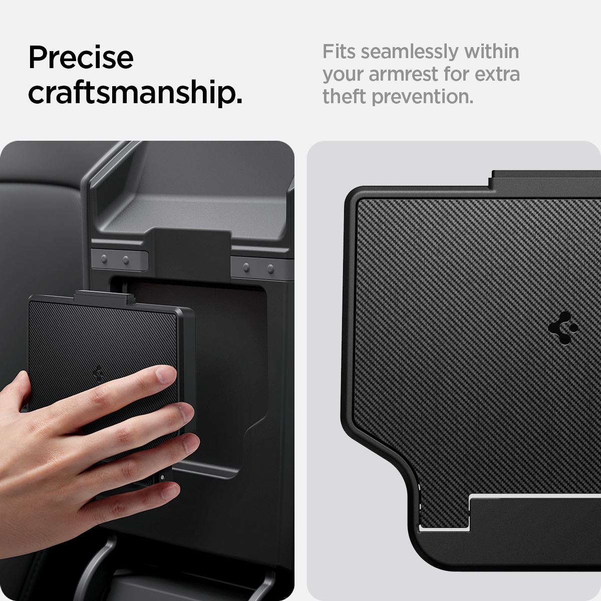 Spigen Tesla Center Console Organizer Hidden Storage Box, black - Tesla Model 3 2024 (13)
