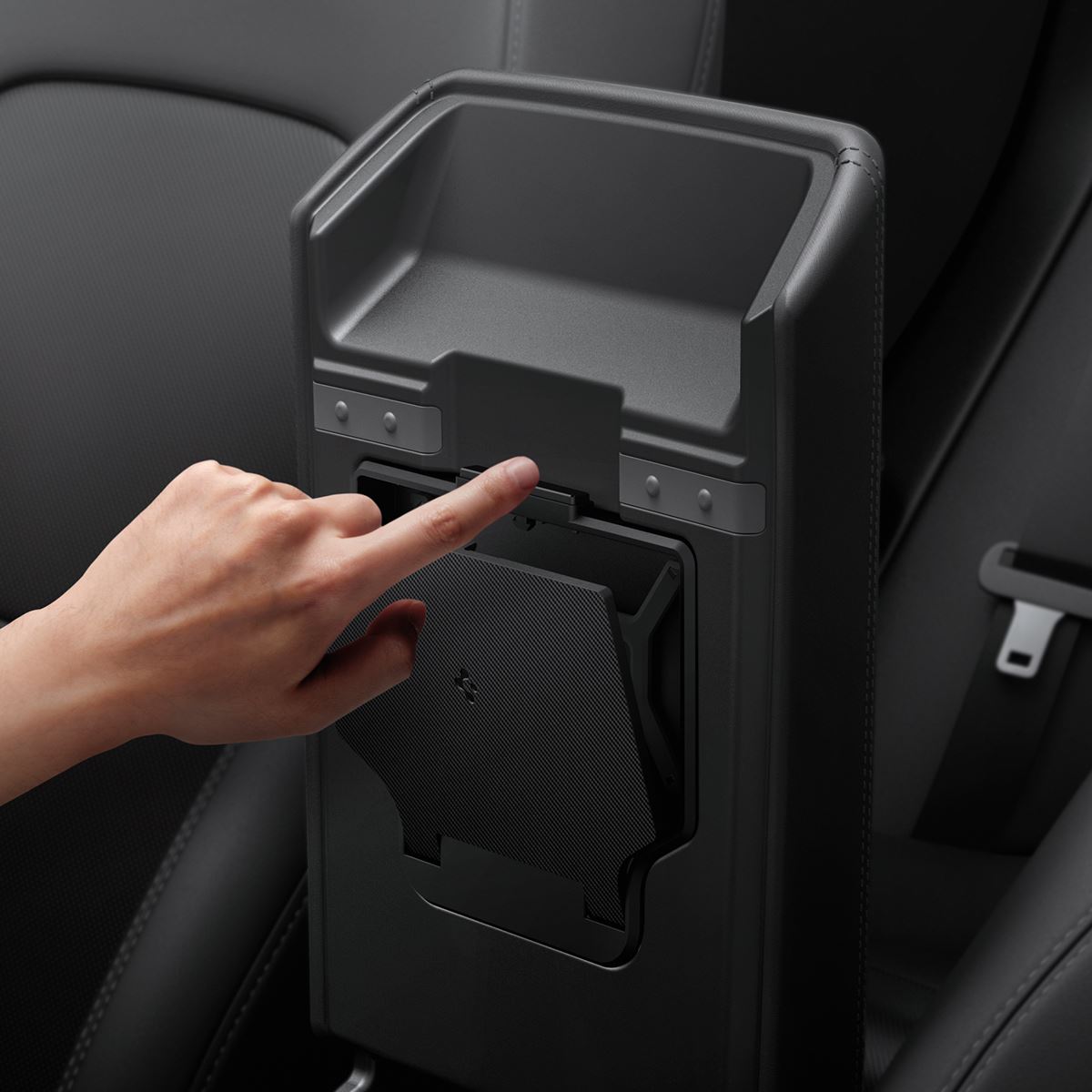 Spigen Tesla Center Console Organizer Hidden Storage Box, black - Tesla Model 3 2024 (15)