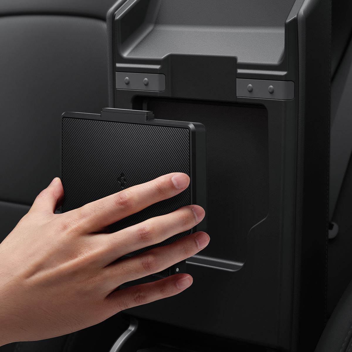 Spigen Tesla Center Console Organizer Hidden Storage Box, black - Tesla Model 3 2024 (18)