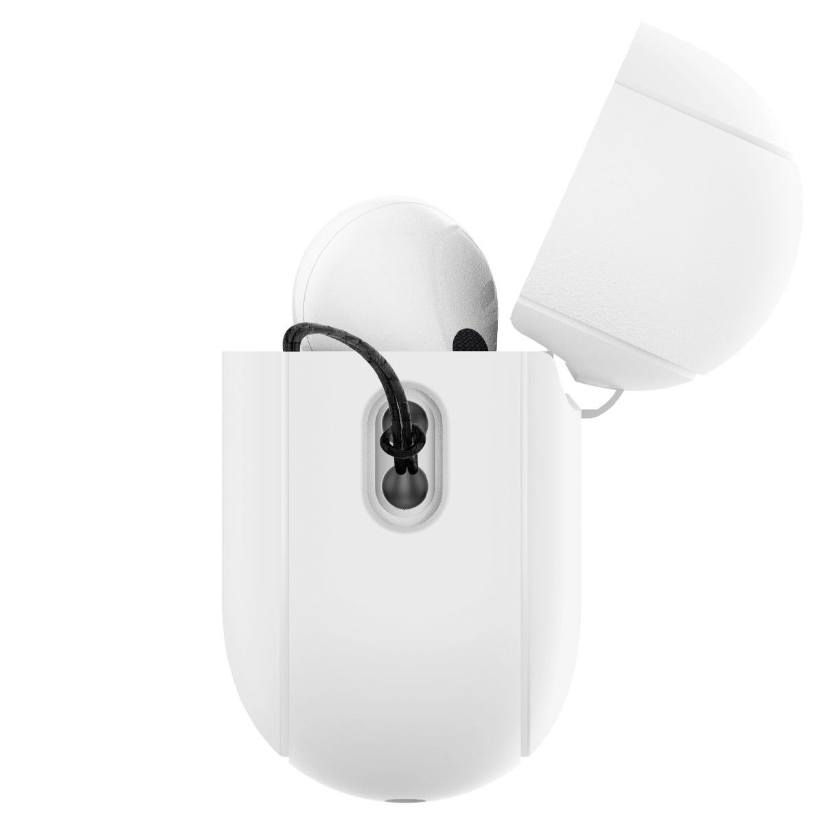 Spigen Case Silicone Fit White + Strap Gray - AirPods Pro (2nd Gen) (9)