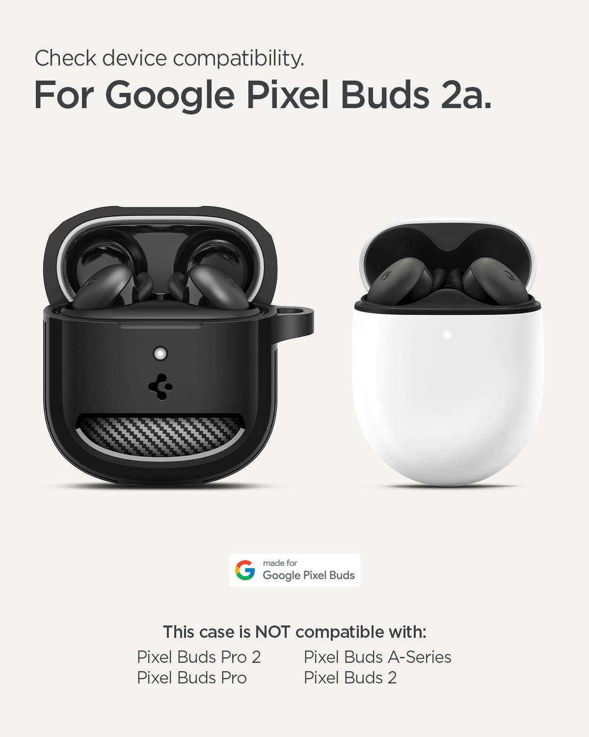 Spigen Rugged Armor, matte black - Google Pixel Buds 2a (11)
