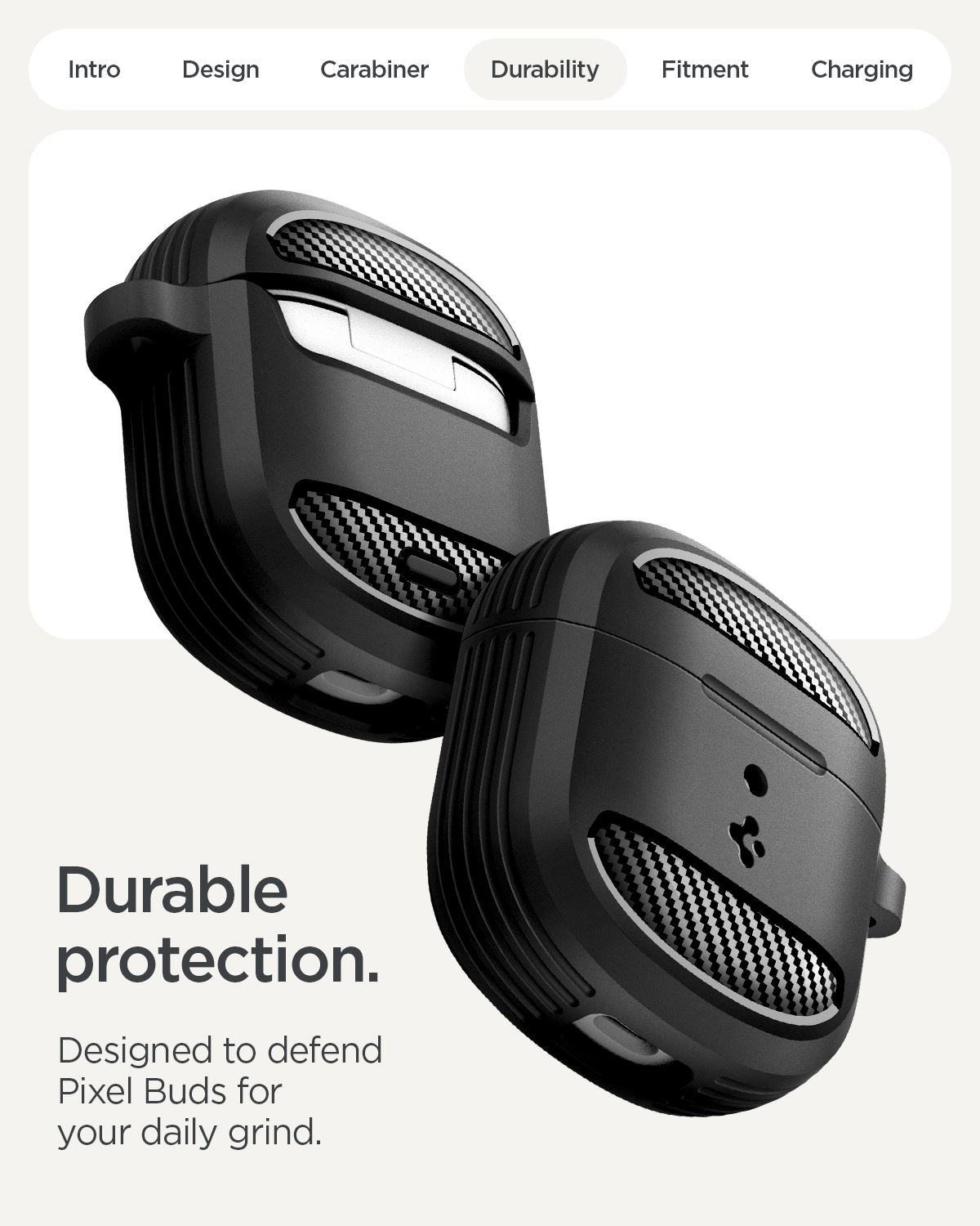Spigen Rugged Armor, matte black - Google Pixel Buds 2a (15)