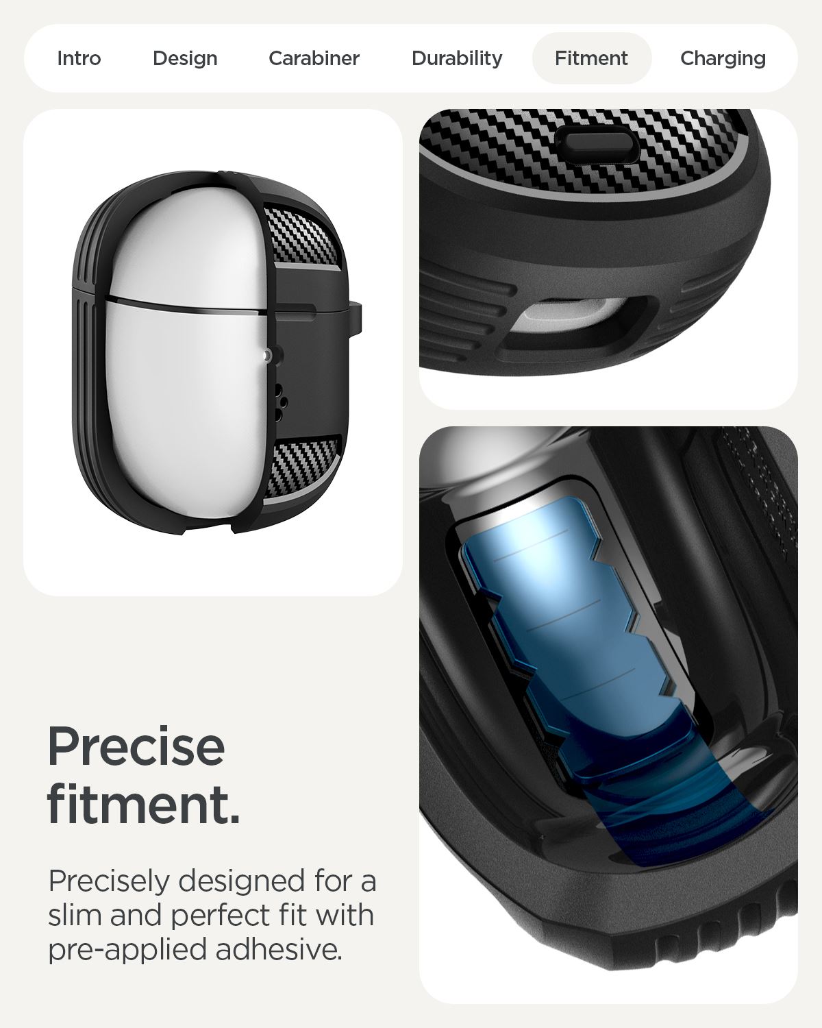 Spigen Rugged Armor, matte black - Google Pixel Buds 2a (16)