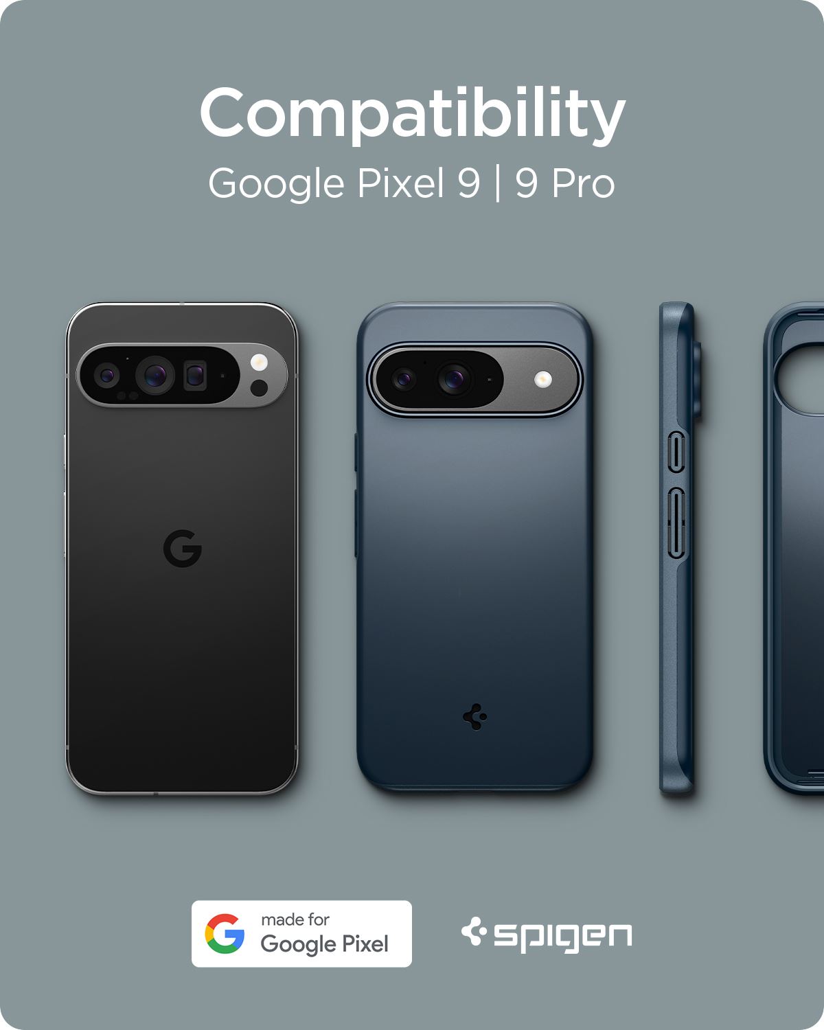 Spigen Thin Fit, metal slate - Google Pixel 9 Pro/Pixel 9 (11)