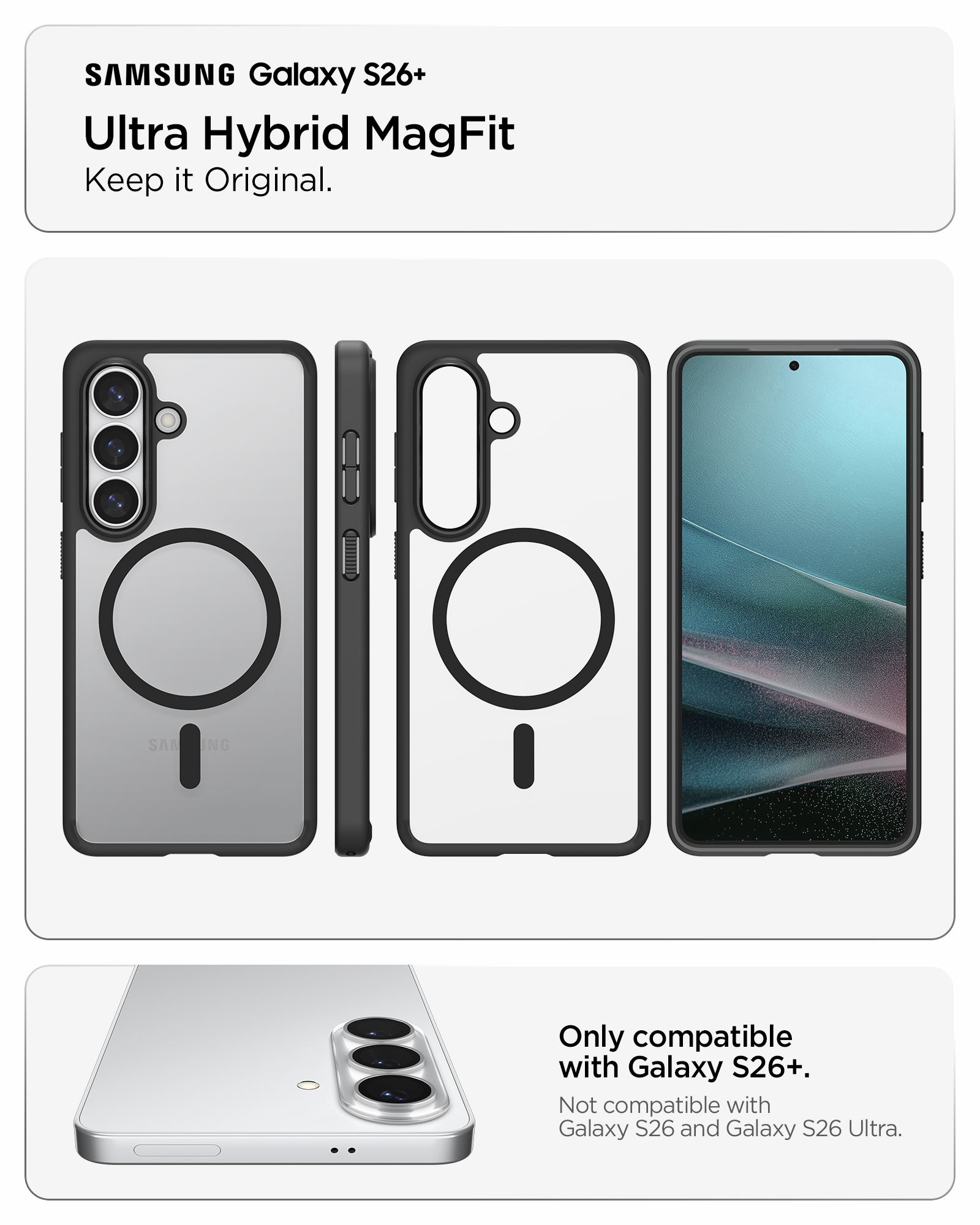 Spigen Ultra Hybrid MagSafe, matte black - Samsung Galaxy S26+ (15)