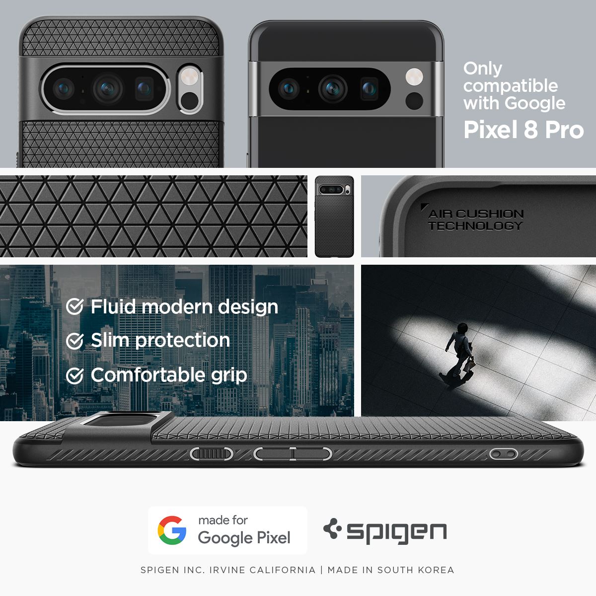 Spigen Liquid Air, matte black - Google Pixel 8 Pro (14)