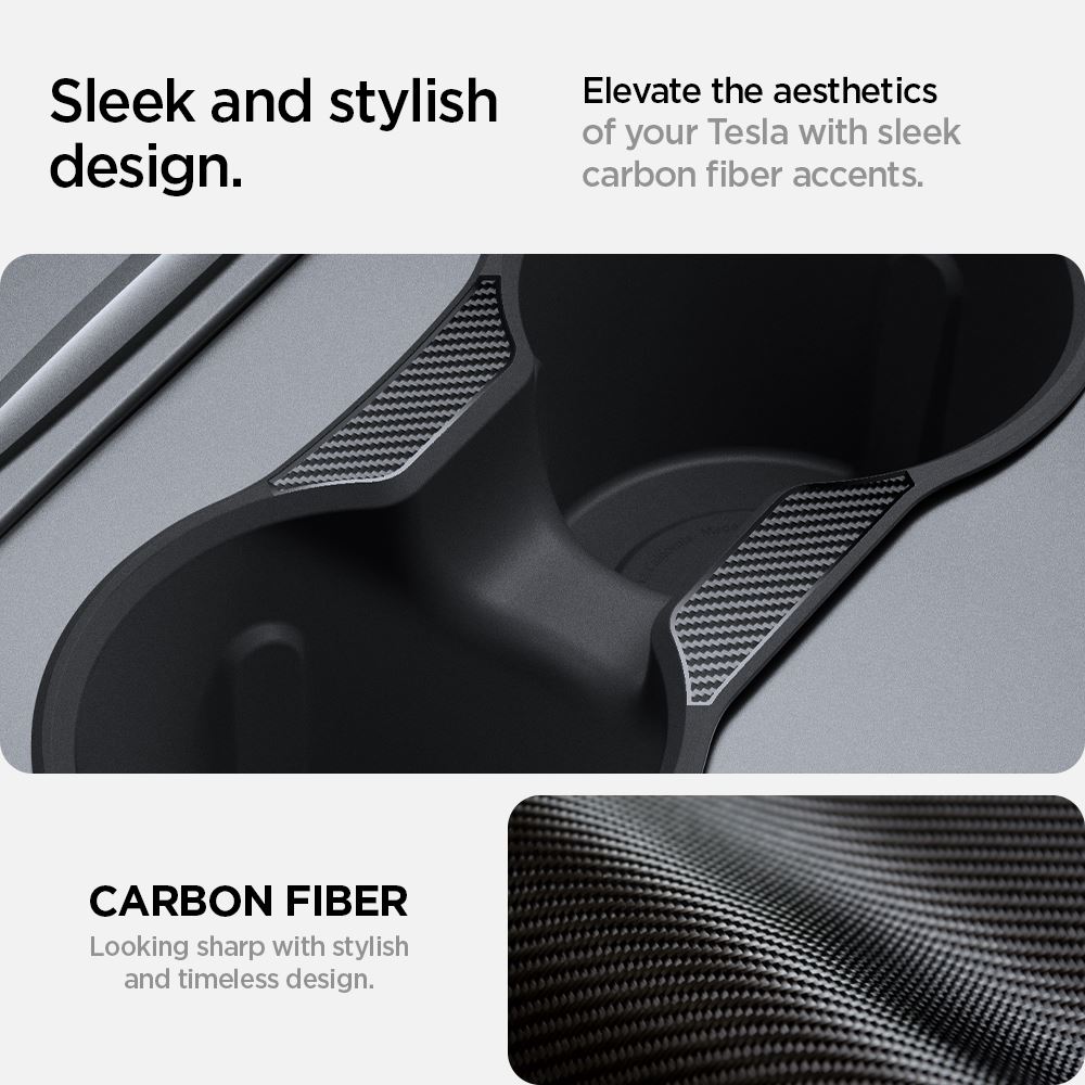 Spigen Tesla Center Console Cup Holder Insert Relaxed Grip - Tesla Model Y/3 (14)