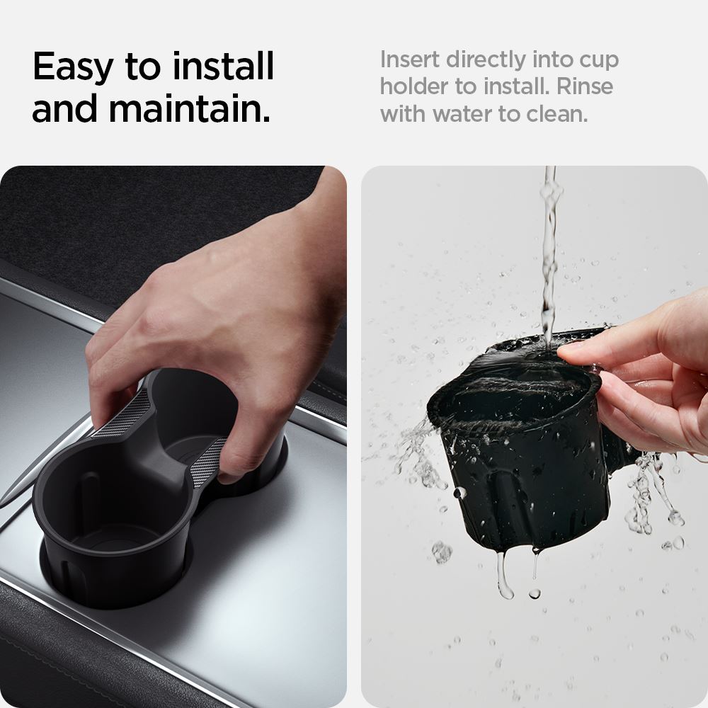 Spigen Tesla Center Console Cup Holder Insert Relaxed Grip - Tesla Model Y/3 (15)