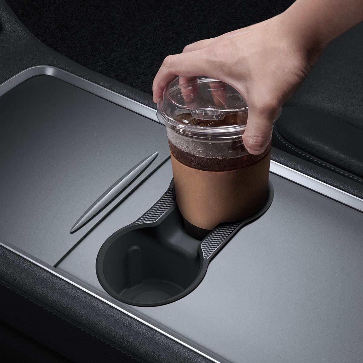 Spigen Tesla Center Console Cup Holder Insert Relaxed Grip - Tesla Model Y/3 (6)