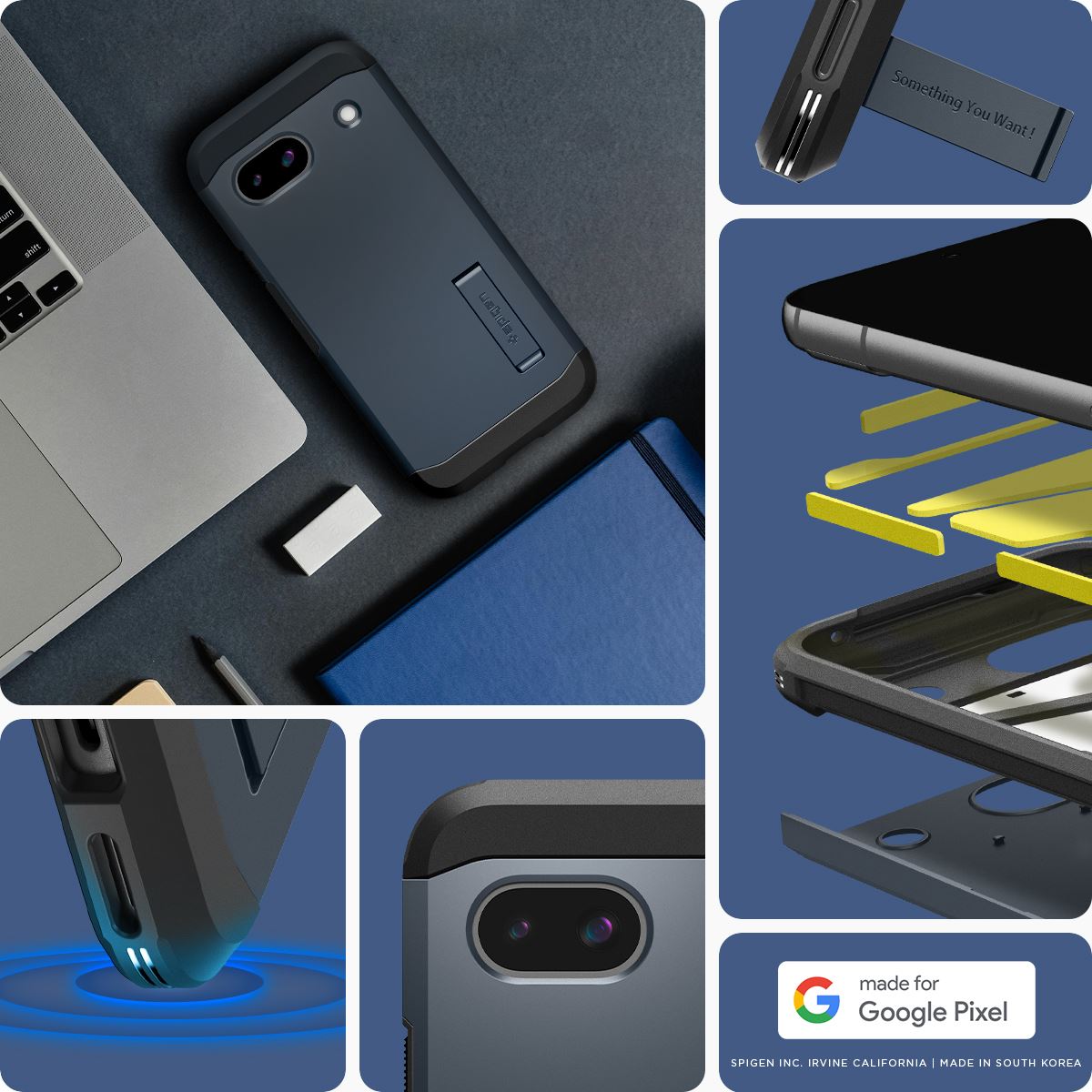 Spigen Tough Armor, metal slate - Google Pixel 8a (14)
