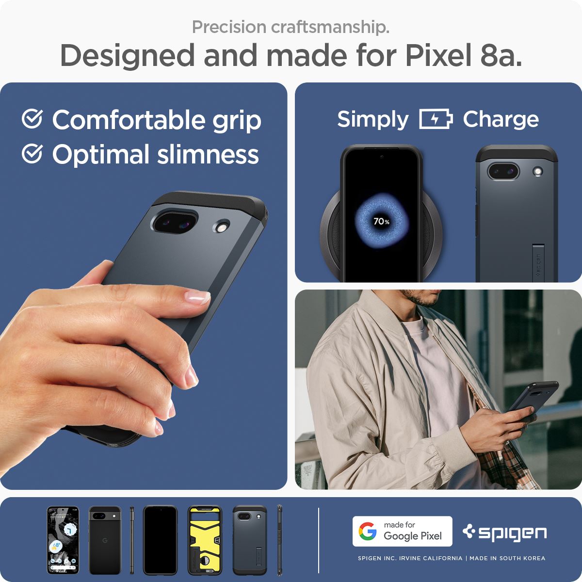 Spigen Tough Armor, metal slate - Google Pixel 8a (19)