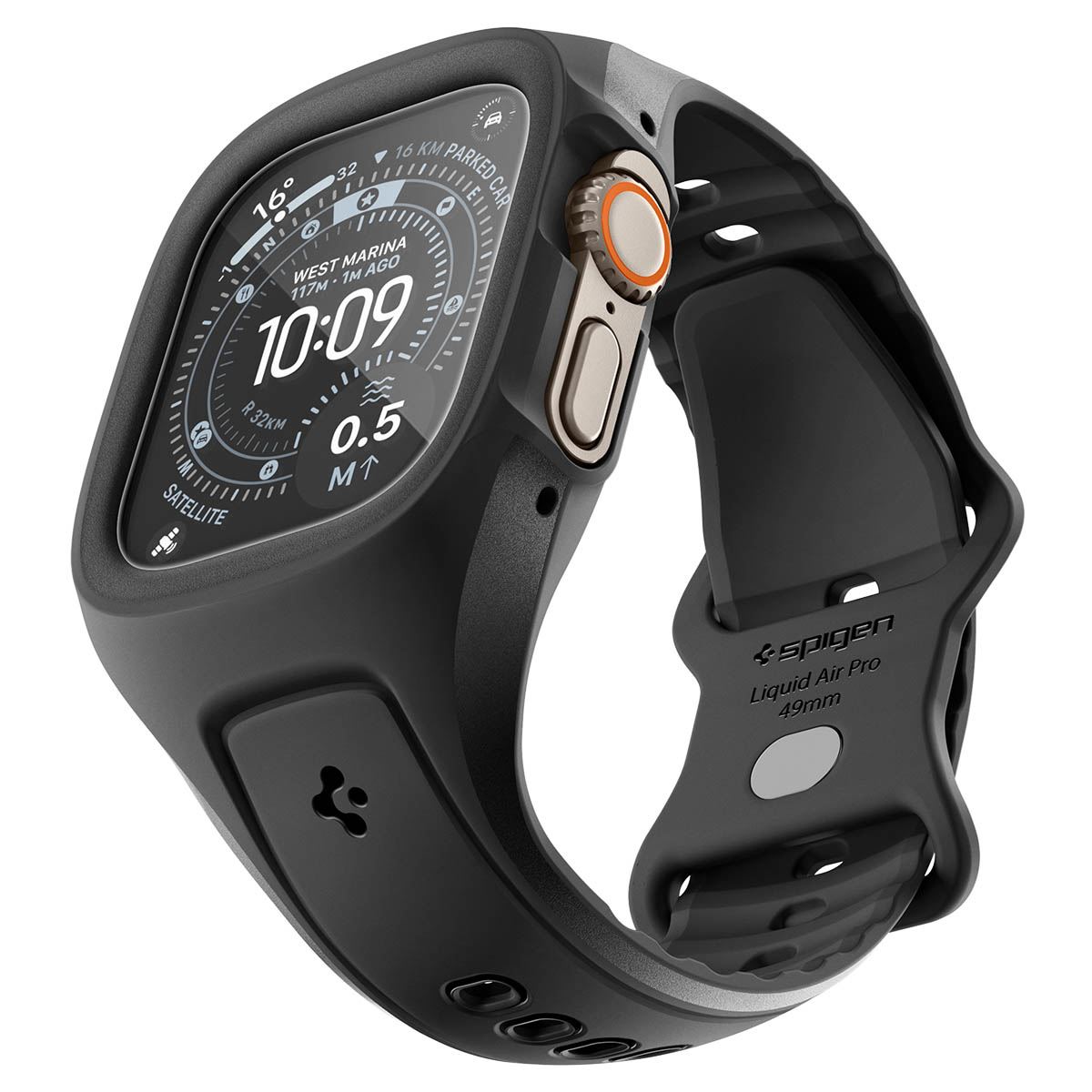 Spigen Liquid Air Pro (w Glass), matte black - Apple Watch Ultra 3/2/1 49mm (12)