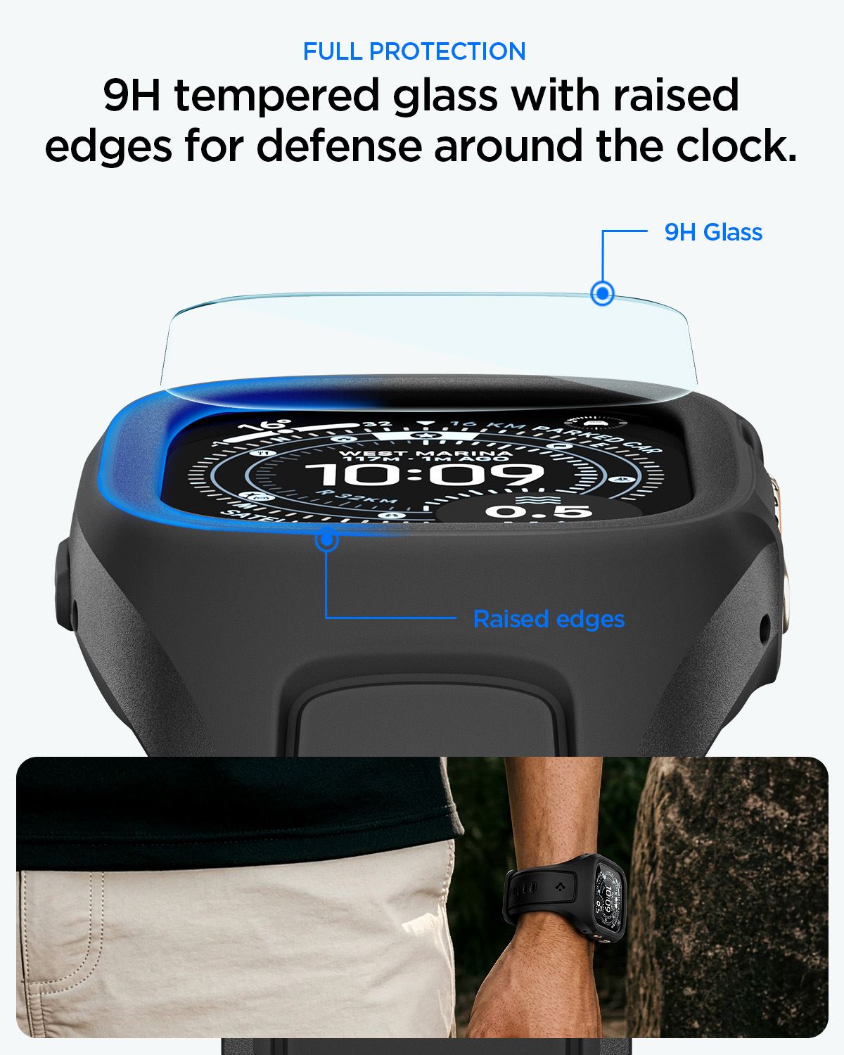 Spigen Liquid Air Pro (w Glass), matte black - Apple Watch Ultra 3/2/1 49mm (15)