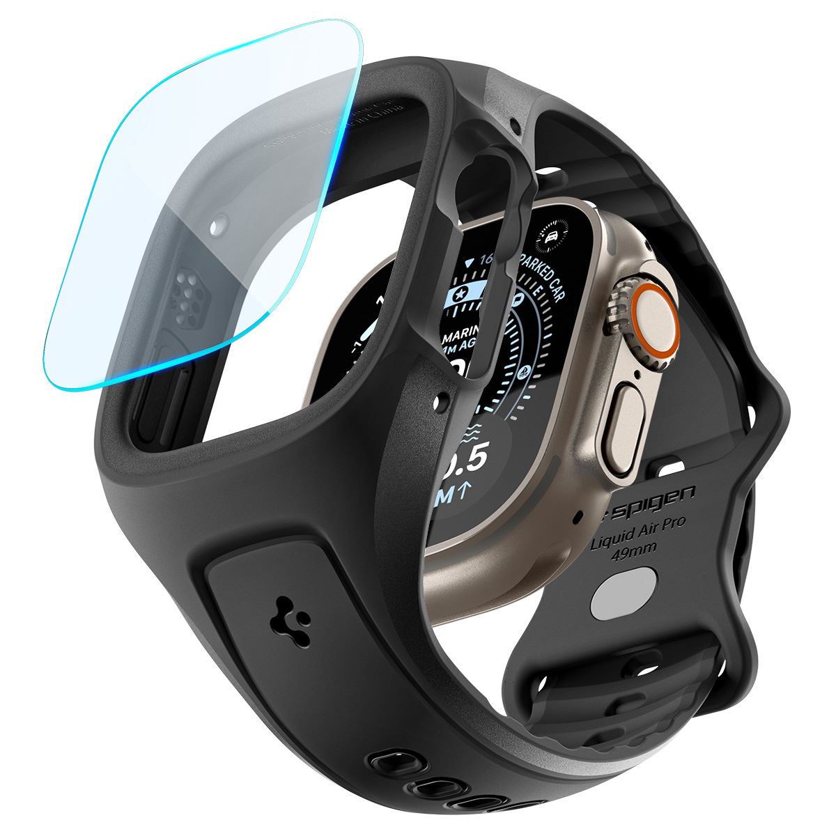 Spigen Liquid Air Pro (w Glass), matte black - Apple Watch Ultra 3/2/1 49mm (2)
