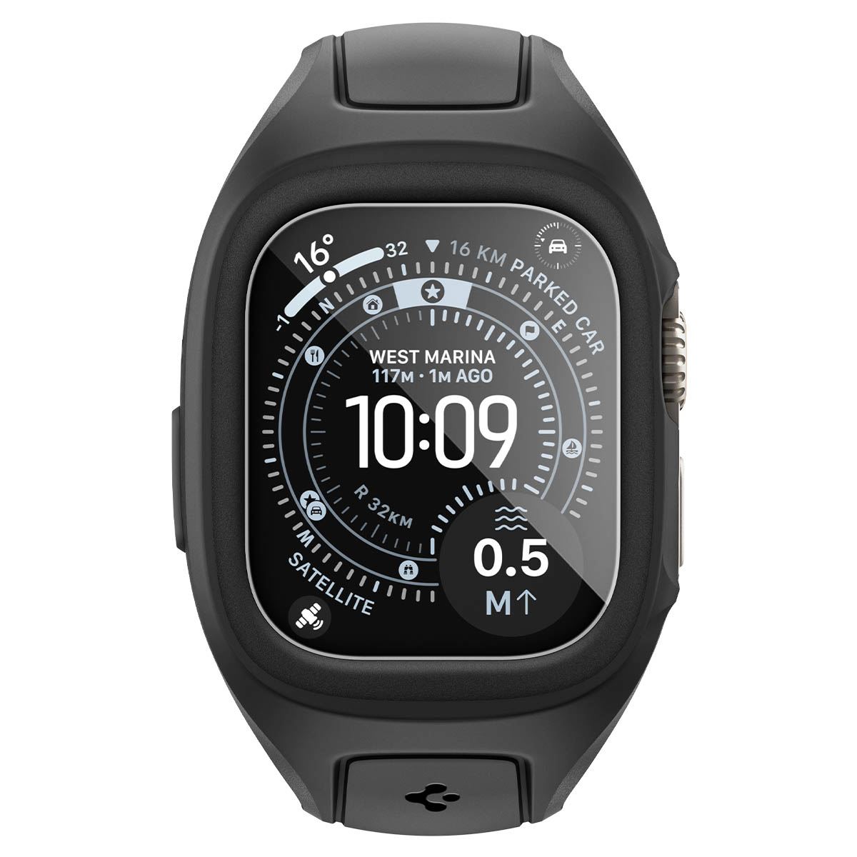 Spigen Liquid Air Pro (w Glass), matte black - Apple Watch Ultra 3/2/1 49mm (3)