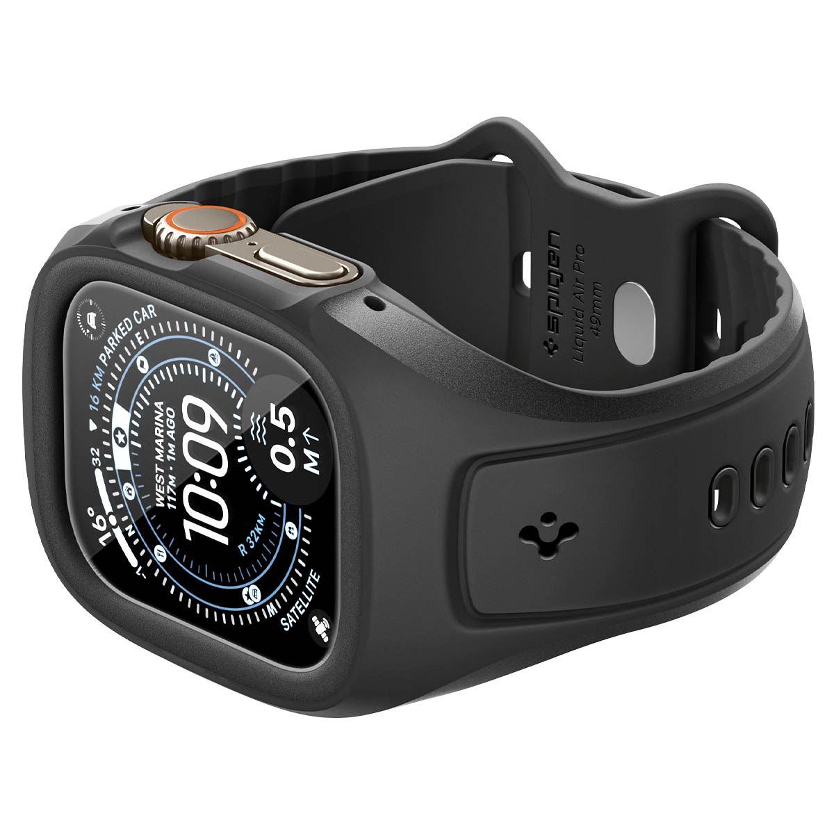 Spigen Liquid Air Pro (w Glass), matte black - Apple Watch Ultra 3/2/1 49mm (4)
