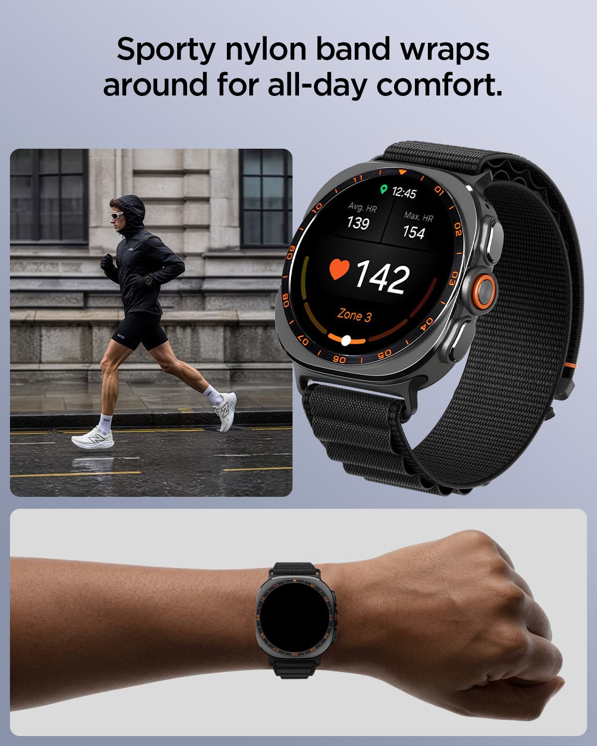 Spigen Fabric Band, black - Samsung Galaxy Watch 9/8 46mm/44mm/40mm (12)