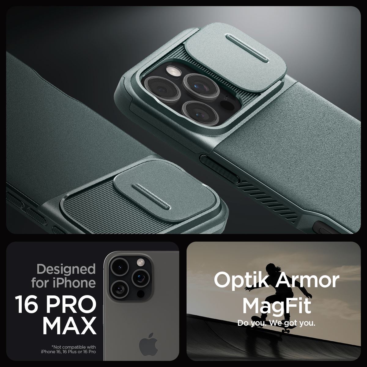 Spigen Optik Armor MagSafe, abyss green - iPhone 16 Pro Max (9)