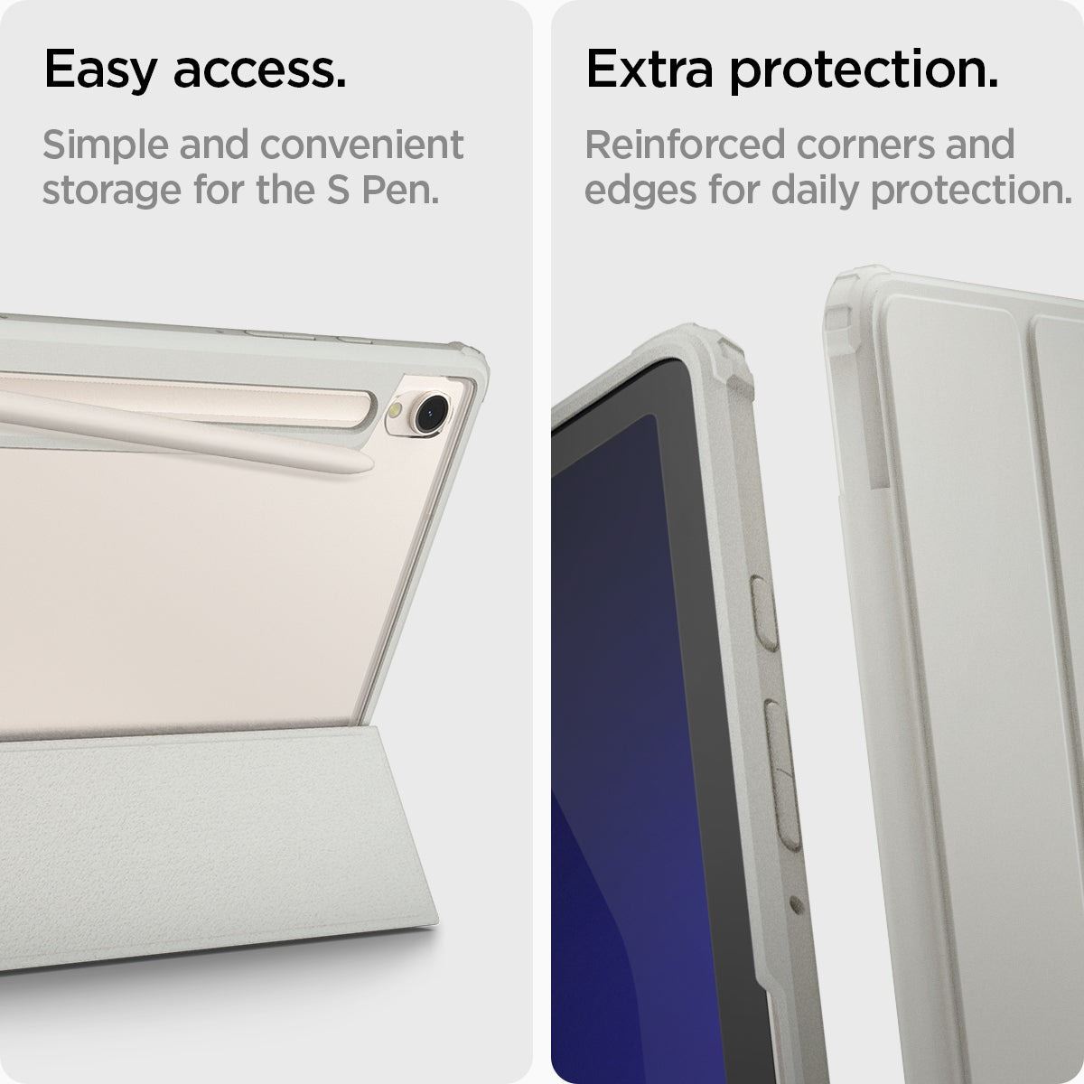 Spigen Ultra Hybrid Pro, gray - Samsung Galaxy Tab S9 (15)