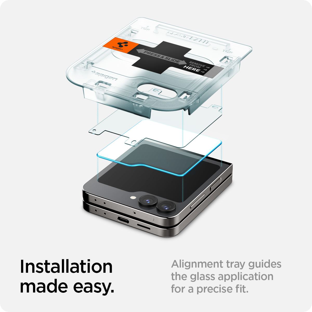 Spigen Glass tR EZ Fit Cover 2 Pack - Samsung Galaxy Z Flip6/7 FE (10)