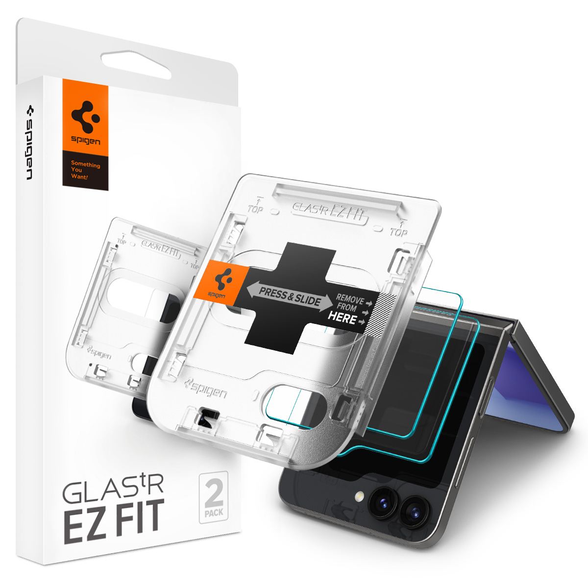 Spigen Glass tR EZ Fit Cover 2 Pack - Samsung Galaxy Z Flip6/7 FE