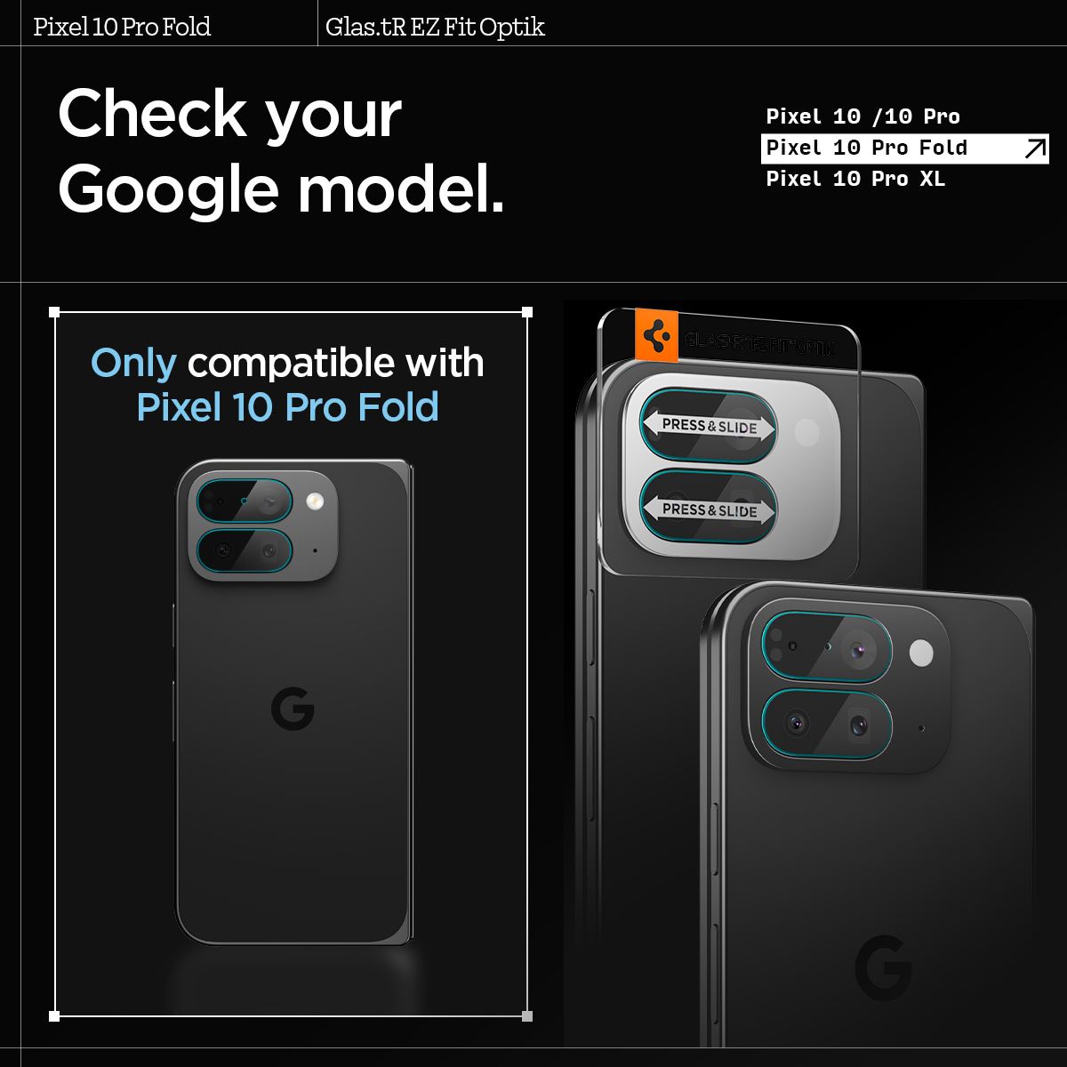 Spigen Glass tR EZ Fit Optik 2 Pack, crystal clear - Google Pixel 10 Pro Fold (2)