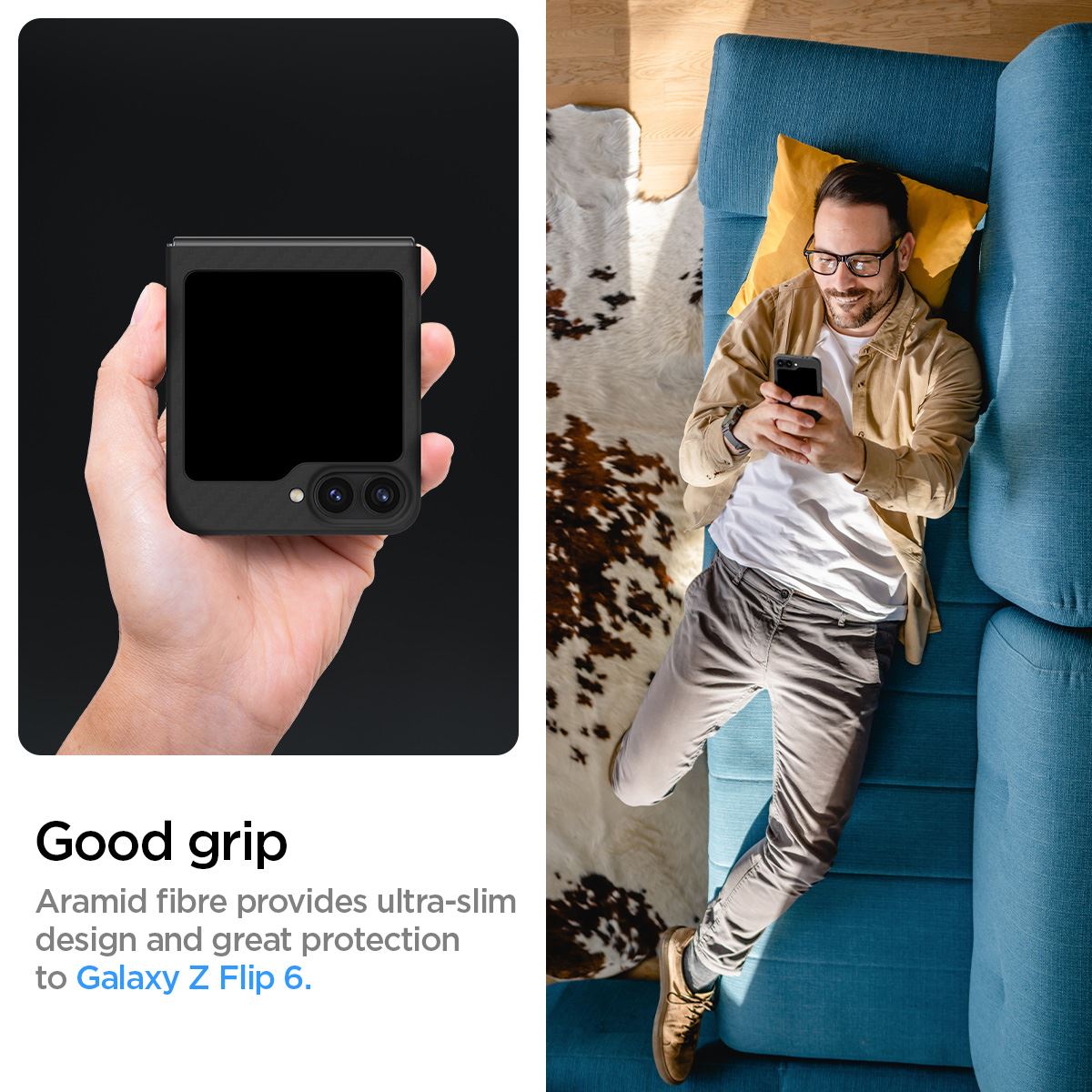 Spigen Air Skin, aramid black - Samsung Galaxy Z Flip6/7 FE (10)