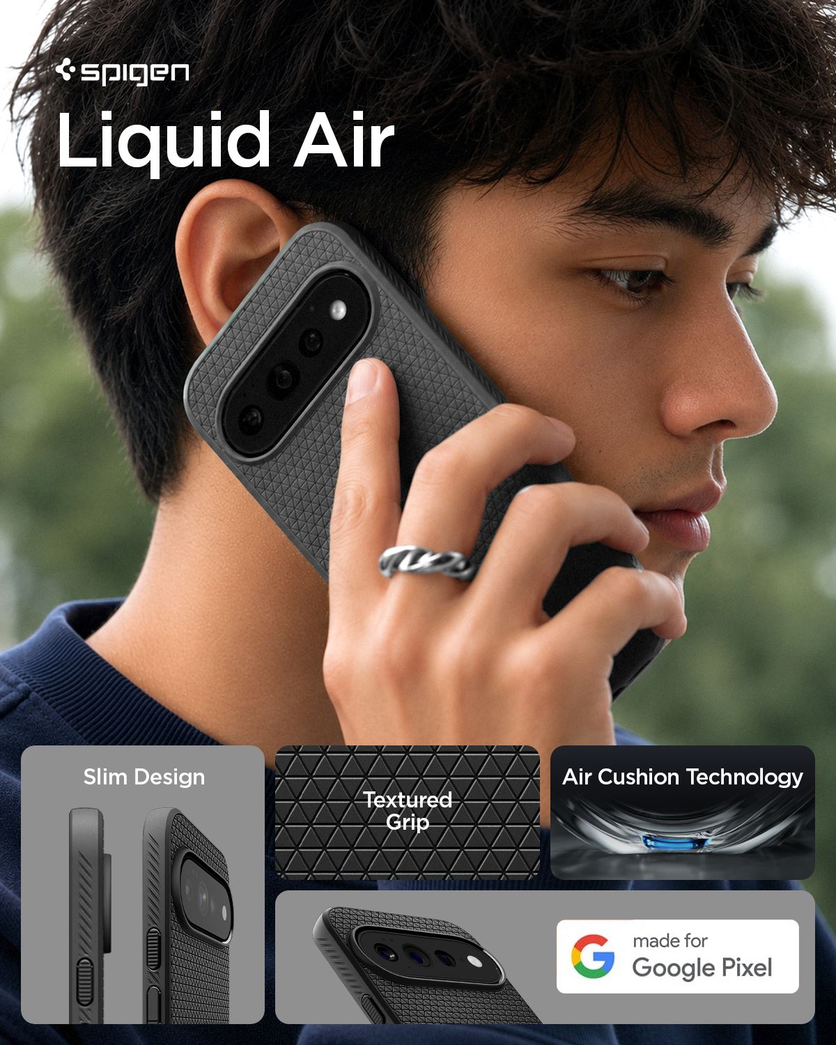 Spigen Liquid Air, matte black - Google Pixel 11 Pro (12)