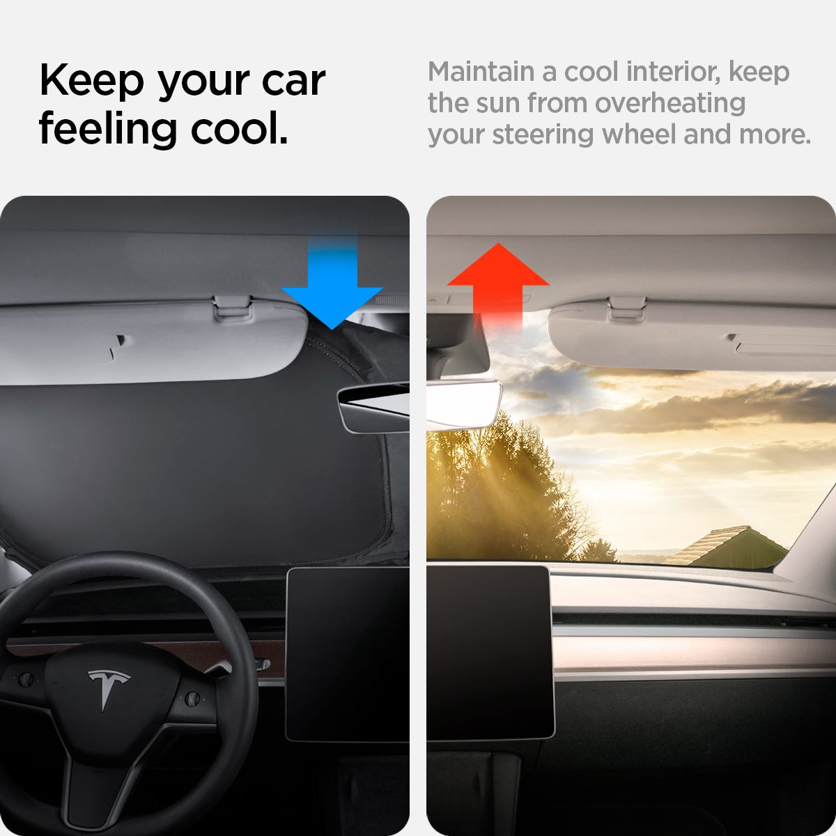 Spigen Tesla CryoShade Front Windshield Sunshade - Model Y/3 (13)