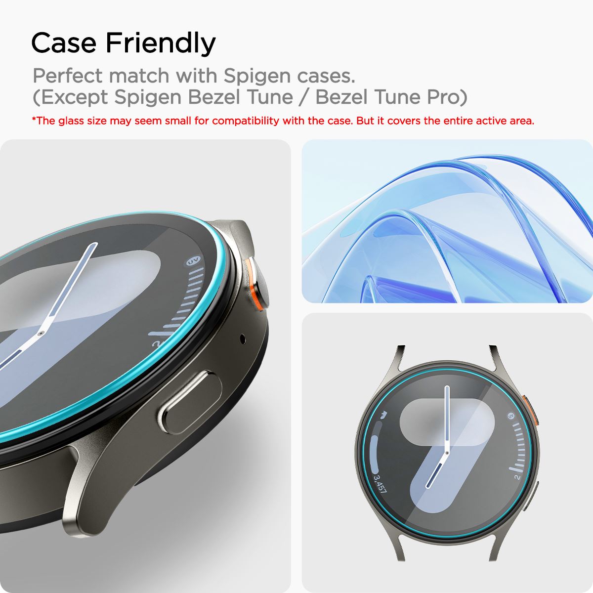 Spigen Glass tR EZ Fit 2 Pack , transparency - Samsung Galaxy Watch7 (44mm) (12)