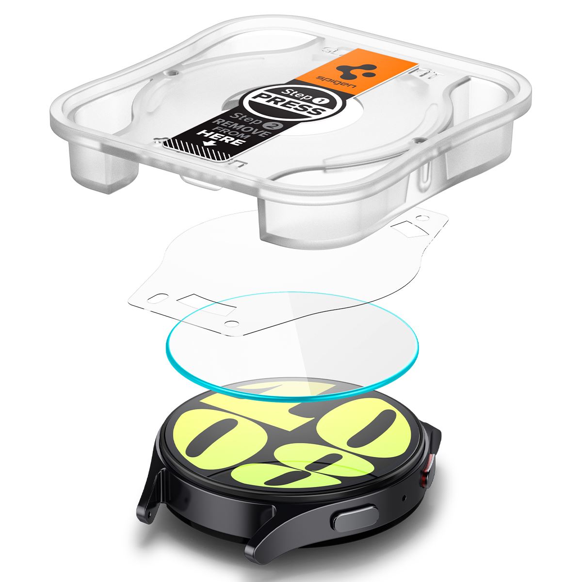 Spigen Glass tR EZ Fit 2 Pack , transparency - Samsung Galaxy Watch7 (44mm) (5)