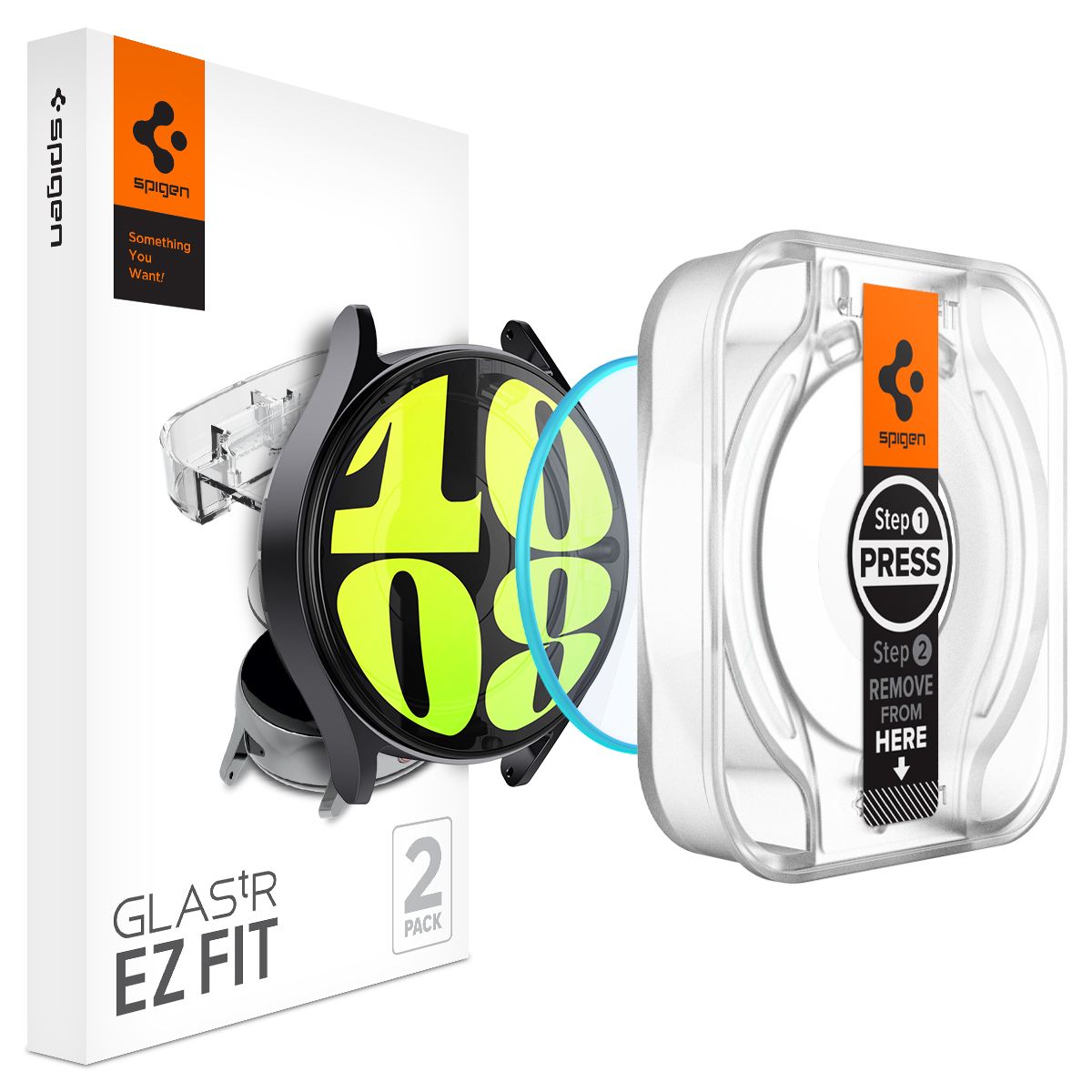 Spigen Glass tR EZ Fit 2 Pack , transparency - Samsung Galaxy Watch7 (44mm)