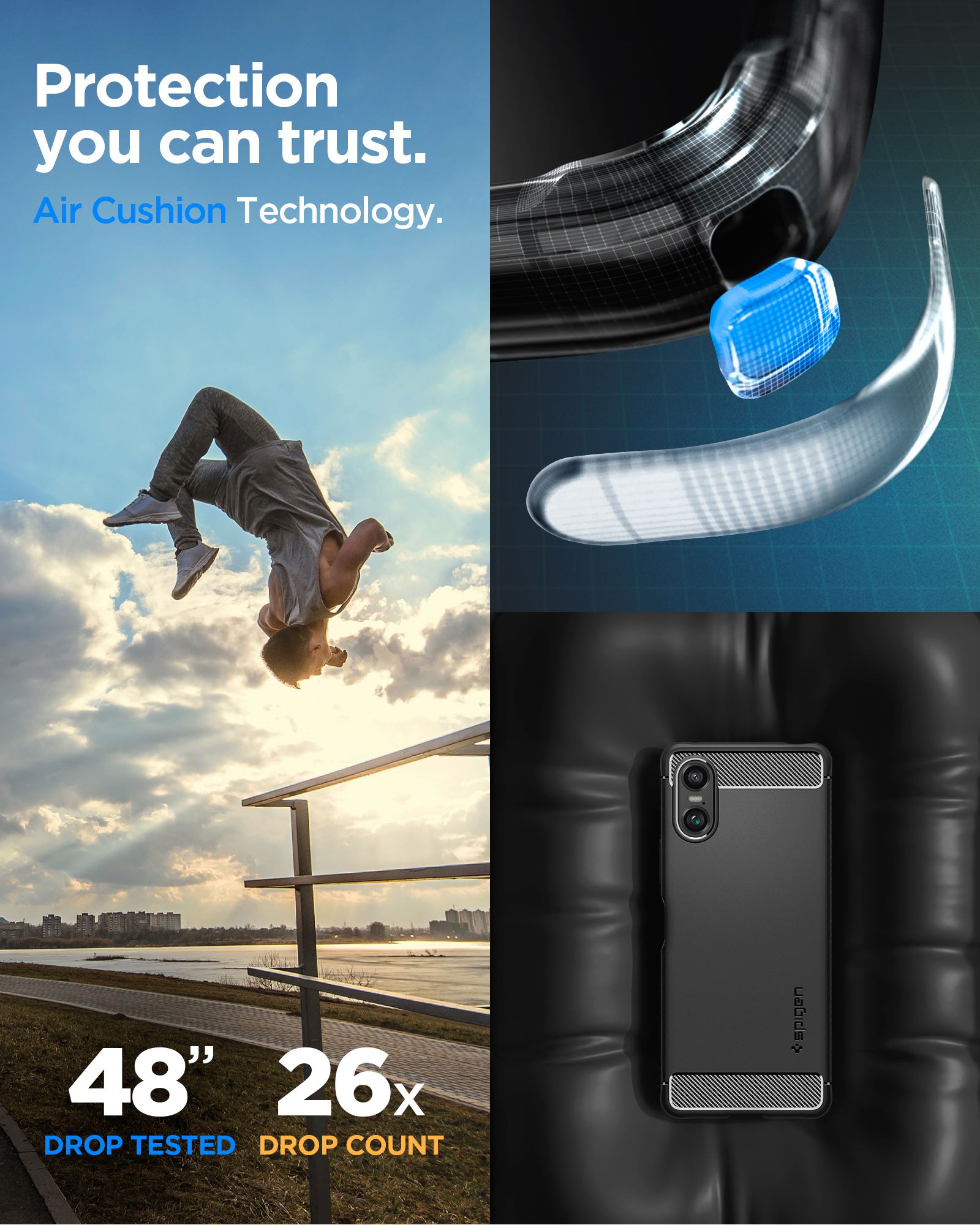 Spigen Rugged Armor, matte black - Sony Xperia 10 VI (7)