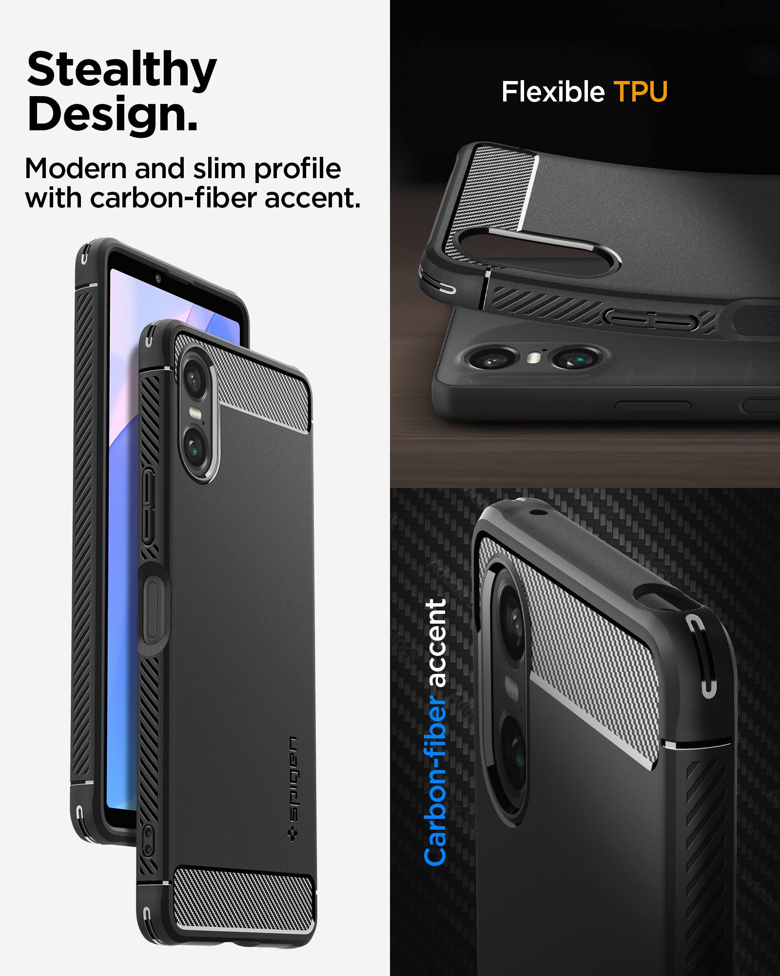 Spigen Rugged Armor, matte black - Sony Xperia 10 VI (8)