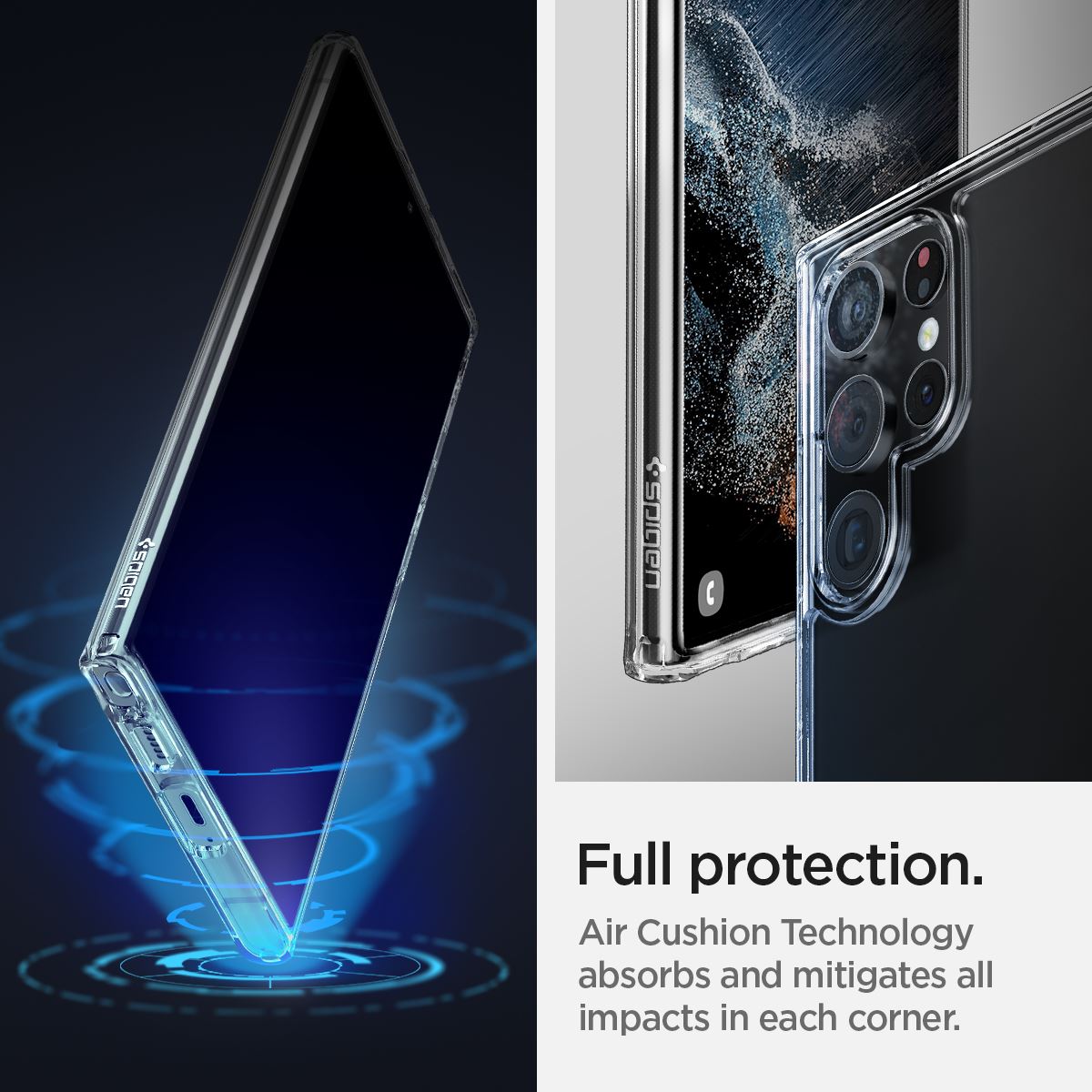 Spigen Ultra Hybrid, crystal clear - Samsung Galaxy S22 Ultra (11)