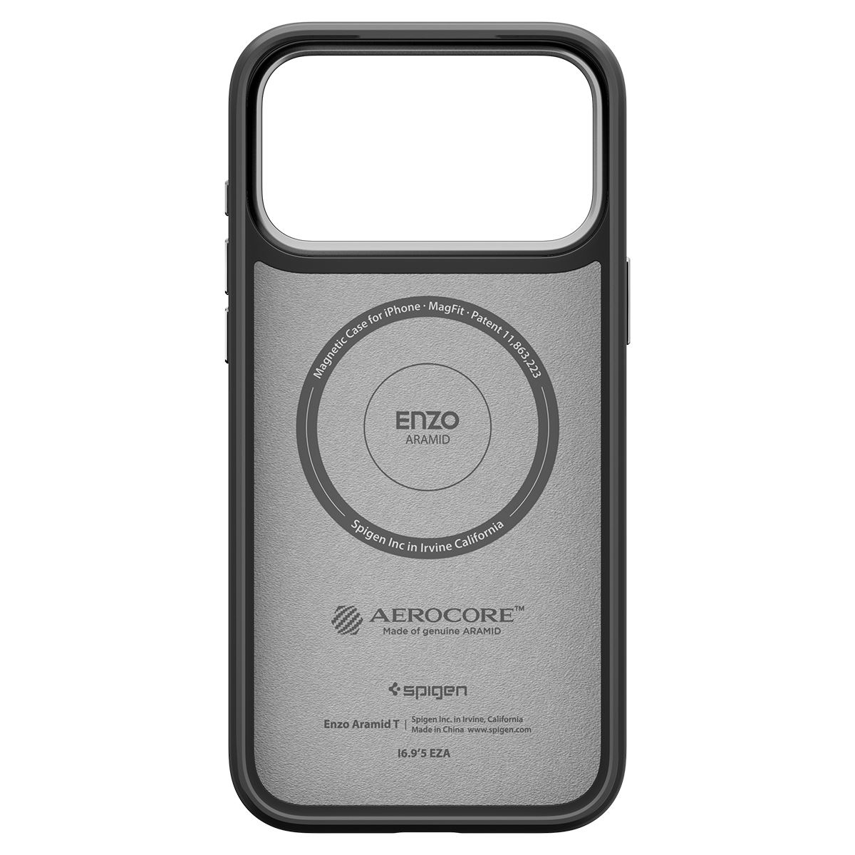 Spigen Enzo Aramid T, black silver - iPhone 17 Pro Max (4)