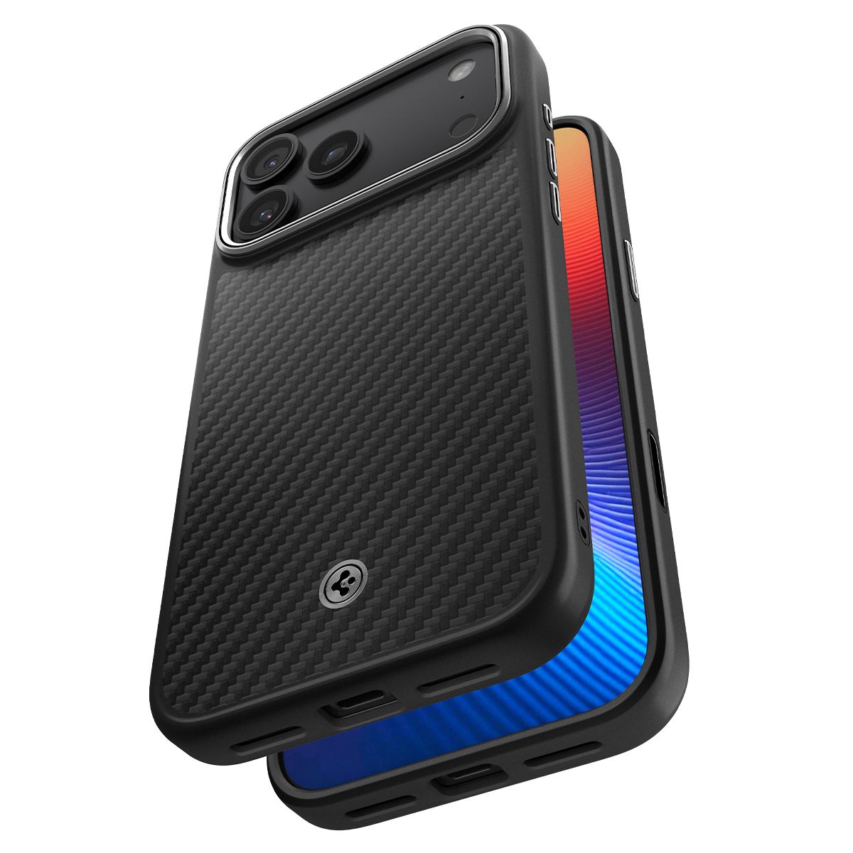 Spigen Enzo Aramid T, black silver - iPhone 17 Pro Max (7)