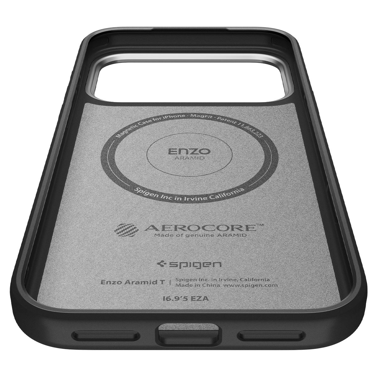 Spigen Enzo Aramid T, black silver - iPhone 17 Pro Max (9)