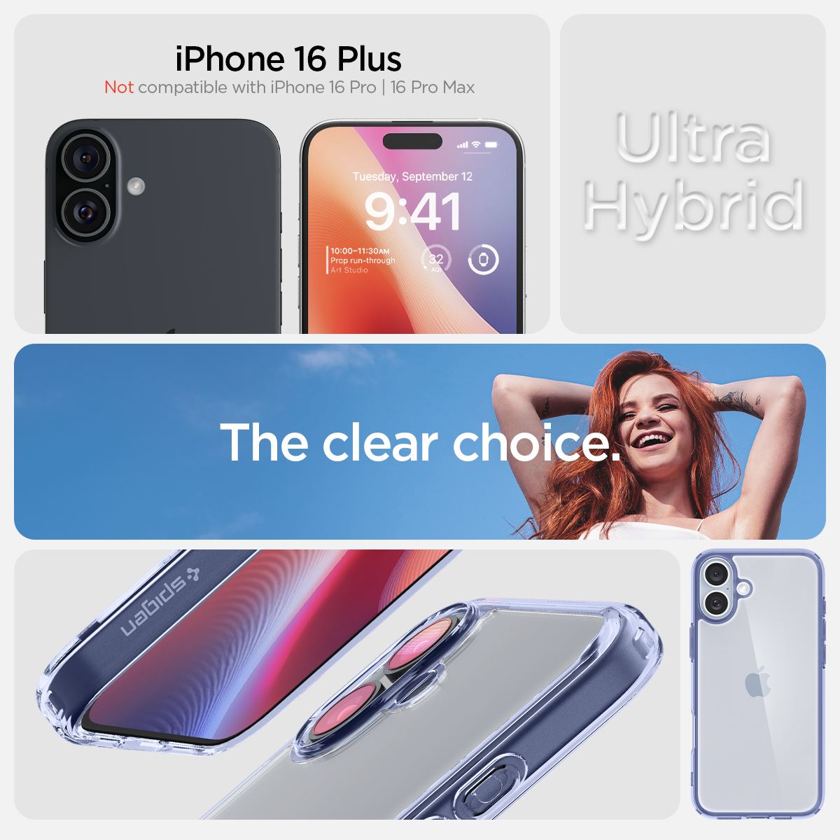 Spigen Ultra Hybrid, sky crystal - iPhone 16 Plus (8)