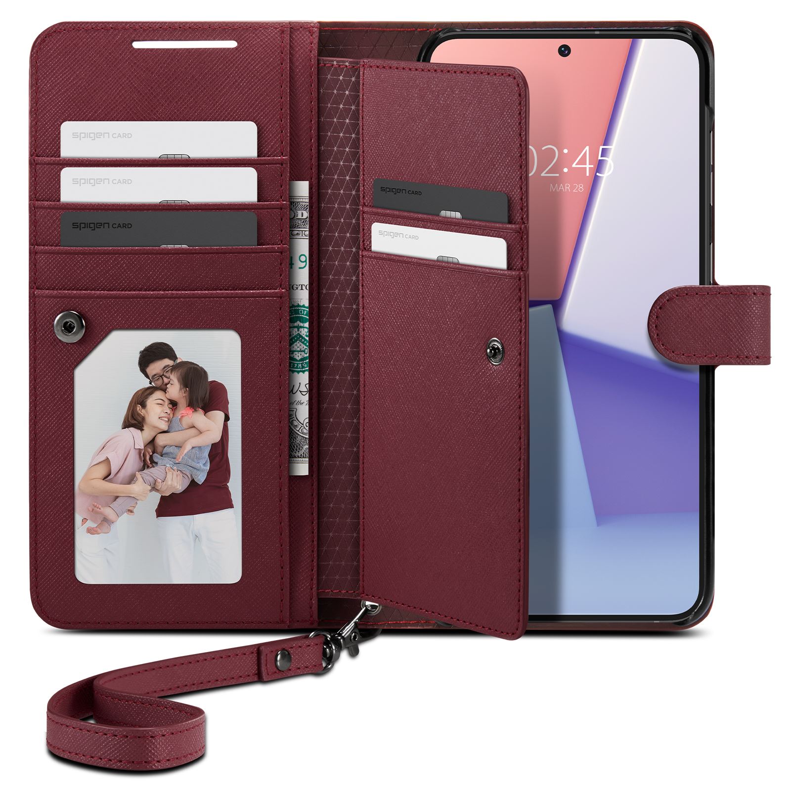 Spigen Wallet S Plus, burgundy - Samsung Galaxy S23+ (2)