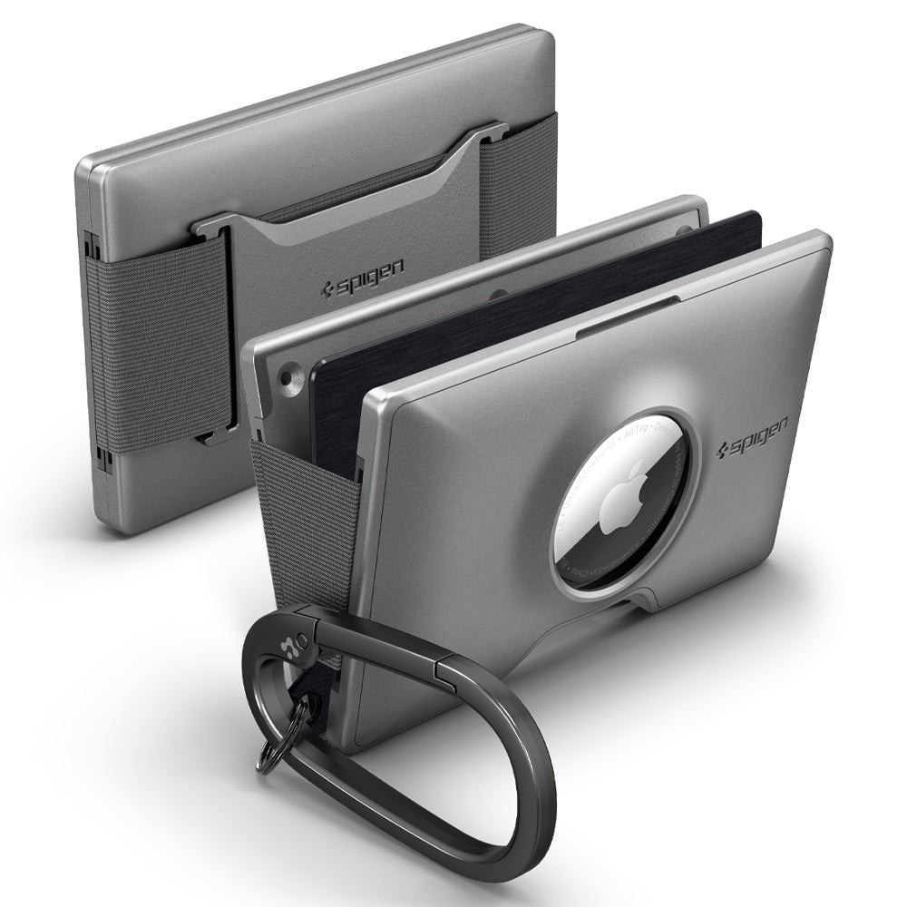Spigen Wallet S Card Holder with Card Key Ring, gunmetal - AirTag (2)